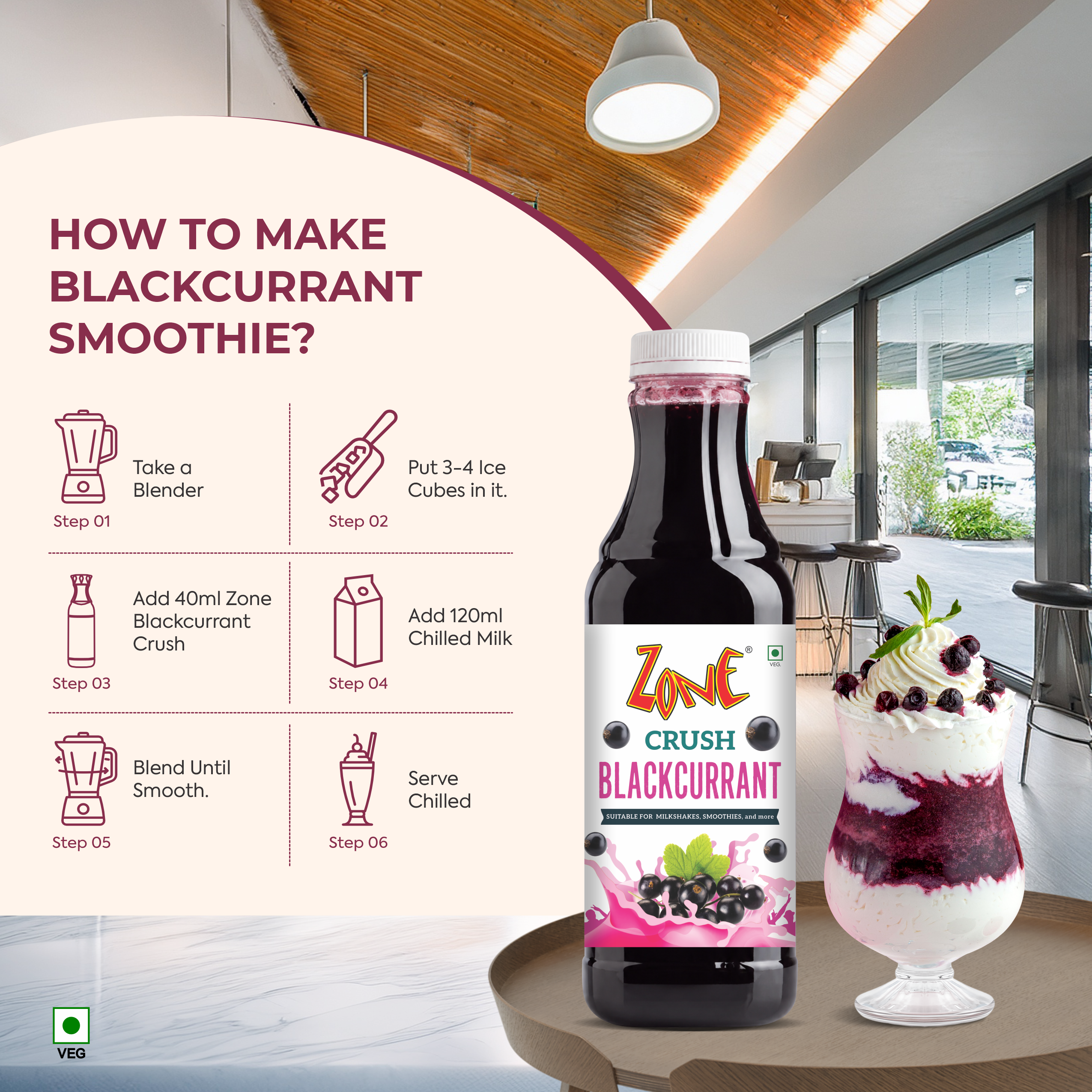 Zone BlackCurrant Flavoured Crush 750ml