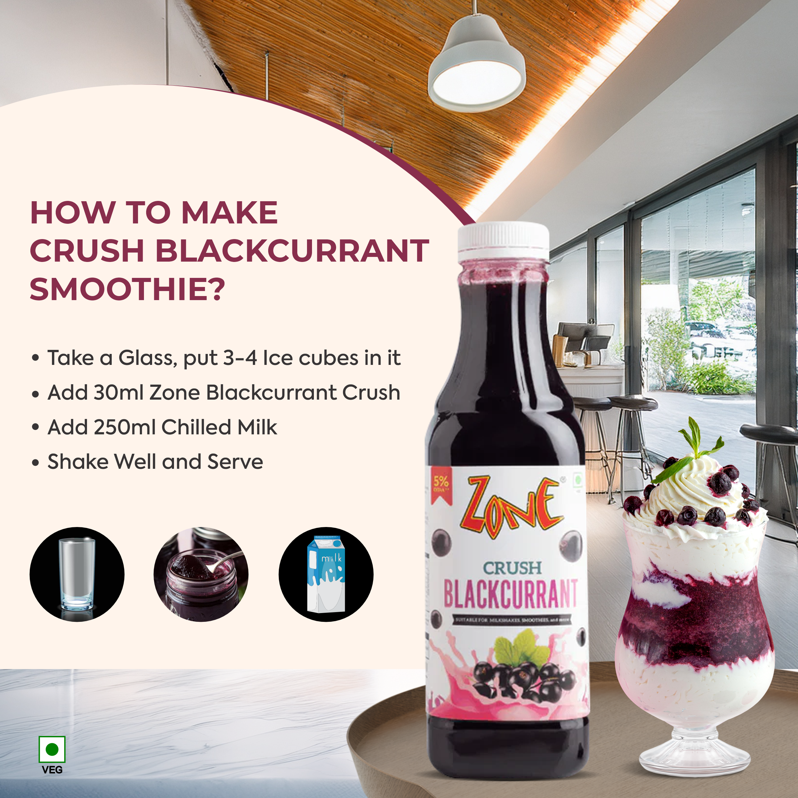 Zone BlackCurrant Flavoured Crush 750ml