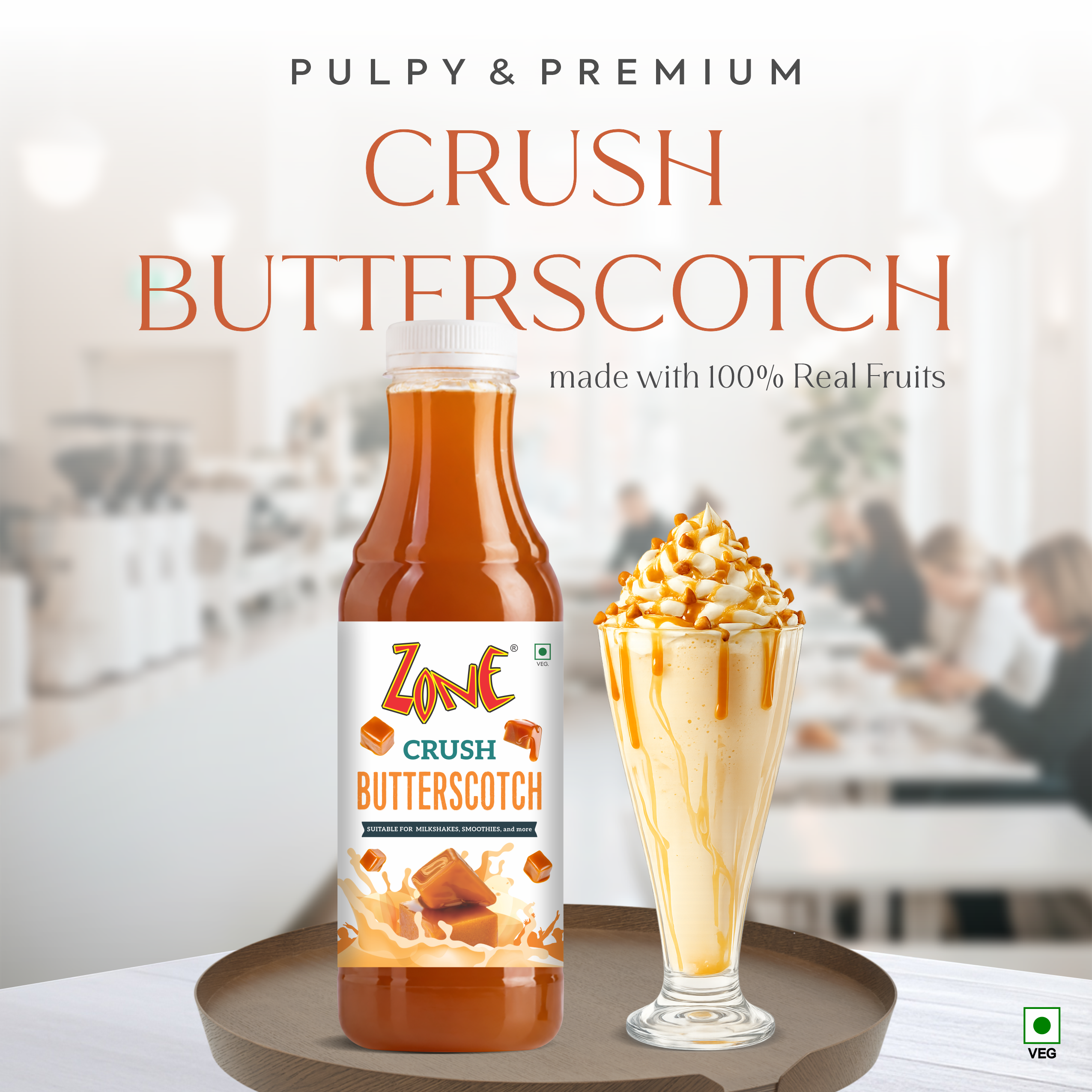 Zone Butterscotch Flavoured Crush 750ml