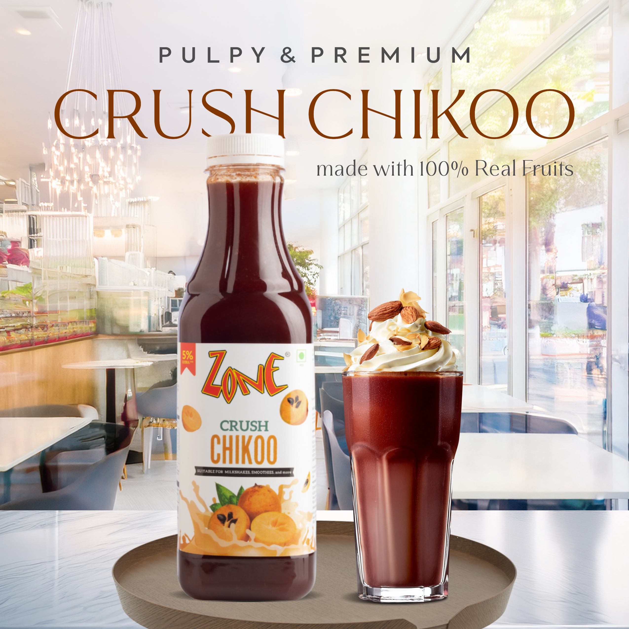 Zone Chikoo Flavoured Crush 750ml
