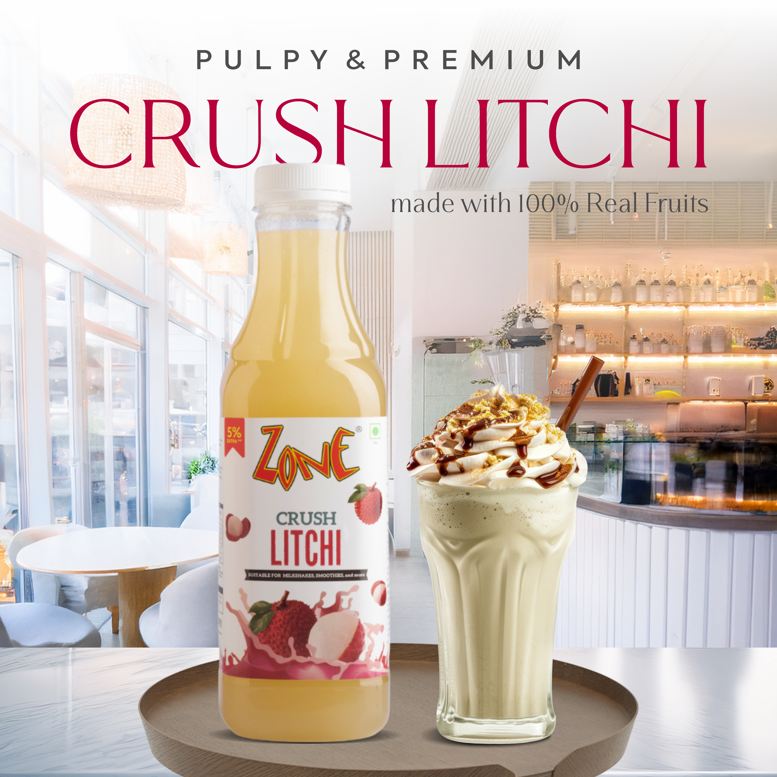 Zone Litchi Flavoured Crush 750ml