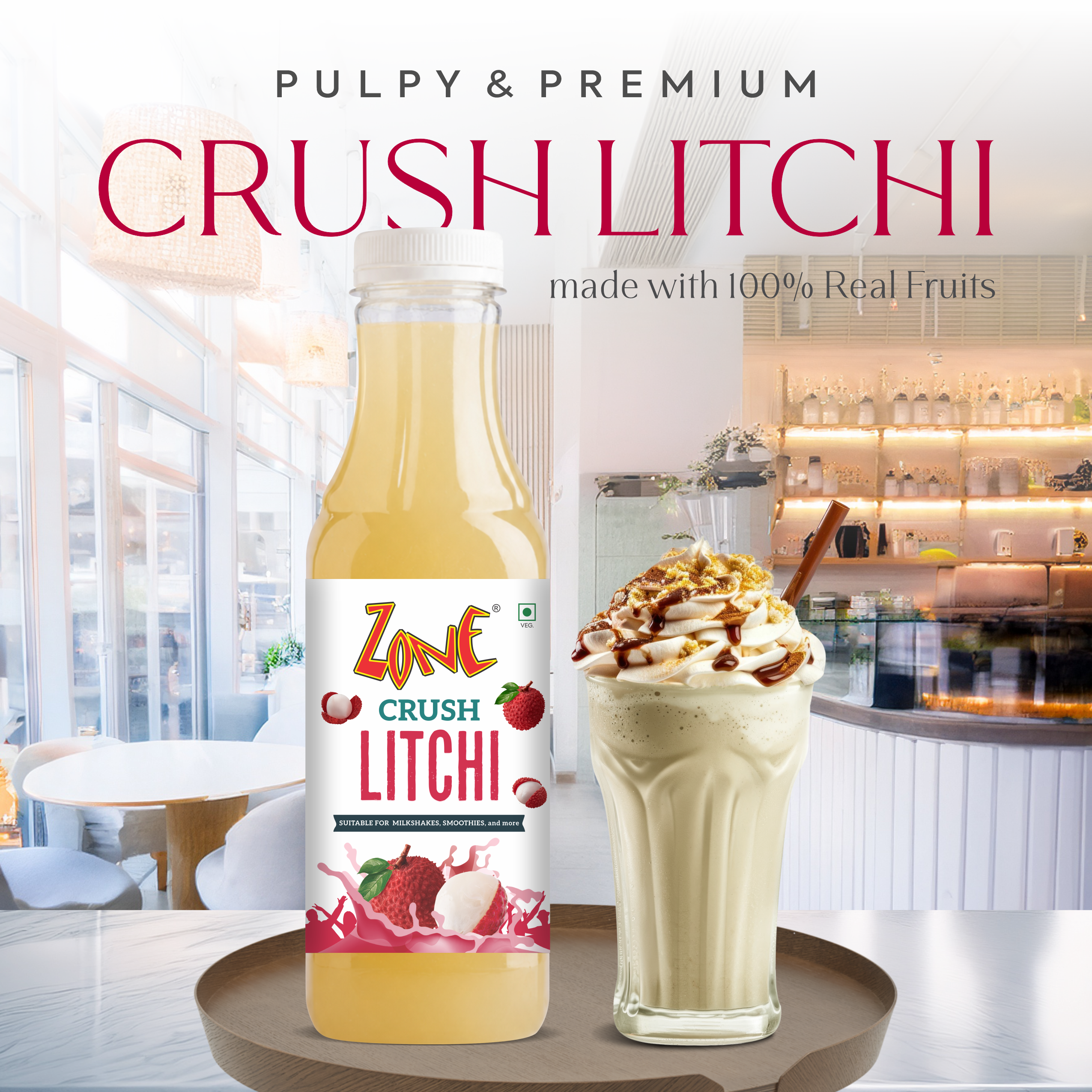 Zone Litchi Flavoured Crush 750ml
