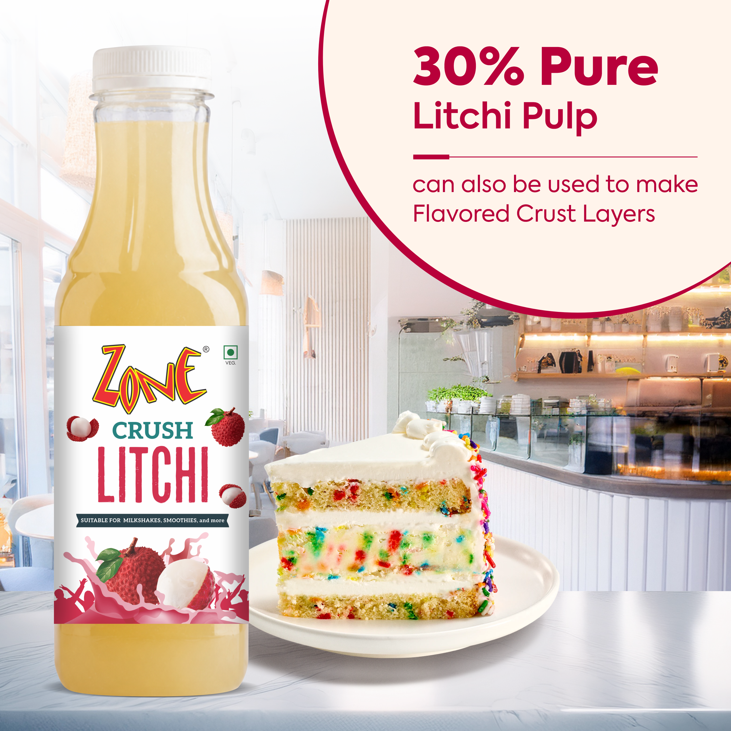 Zone Litchi Flavoured Crush 750ml