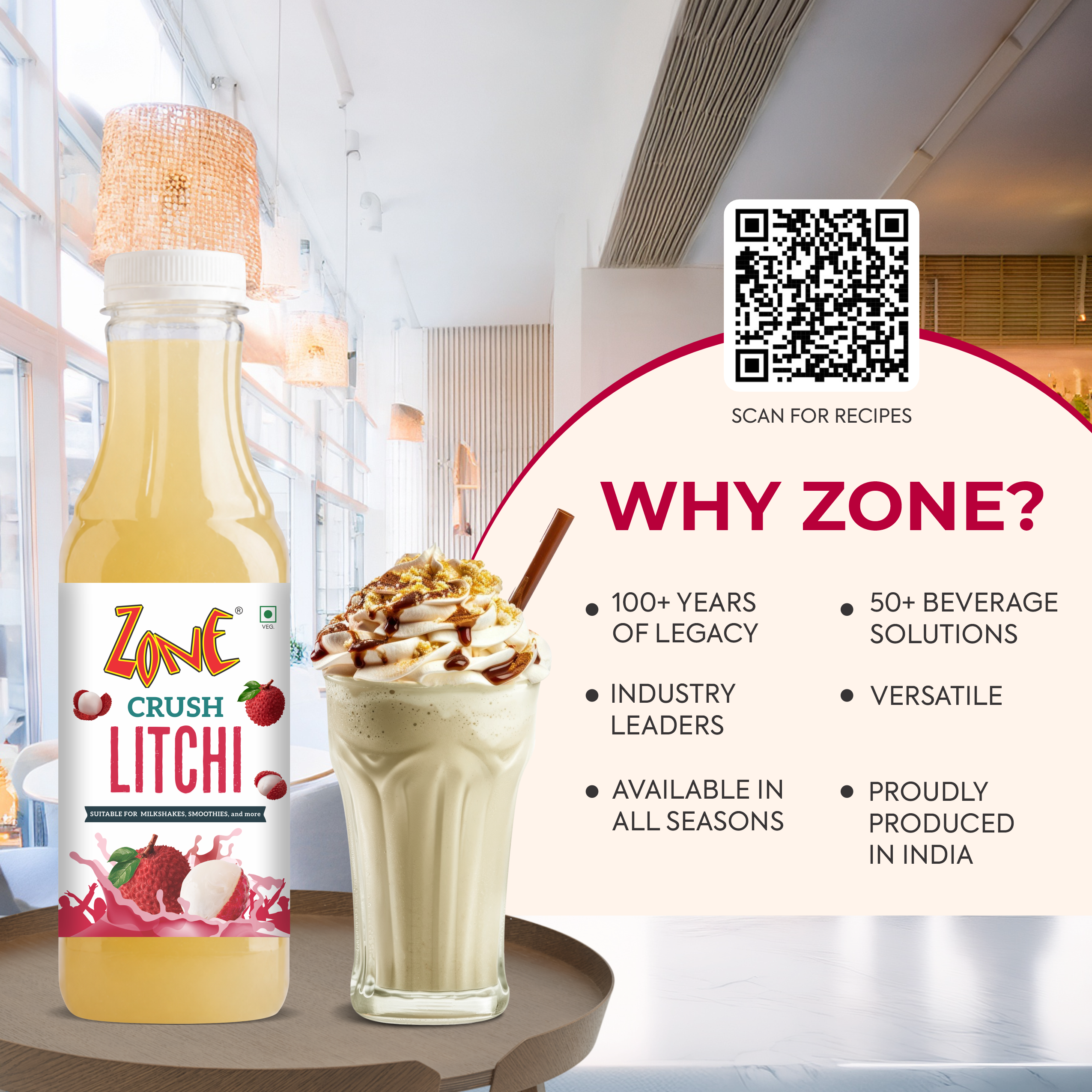 Zone Litchi Flavoured Crush 750ml