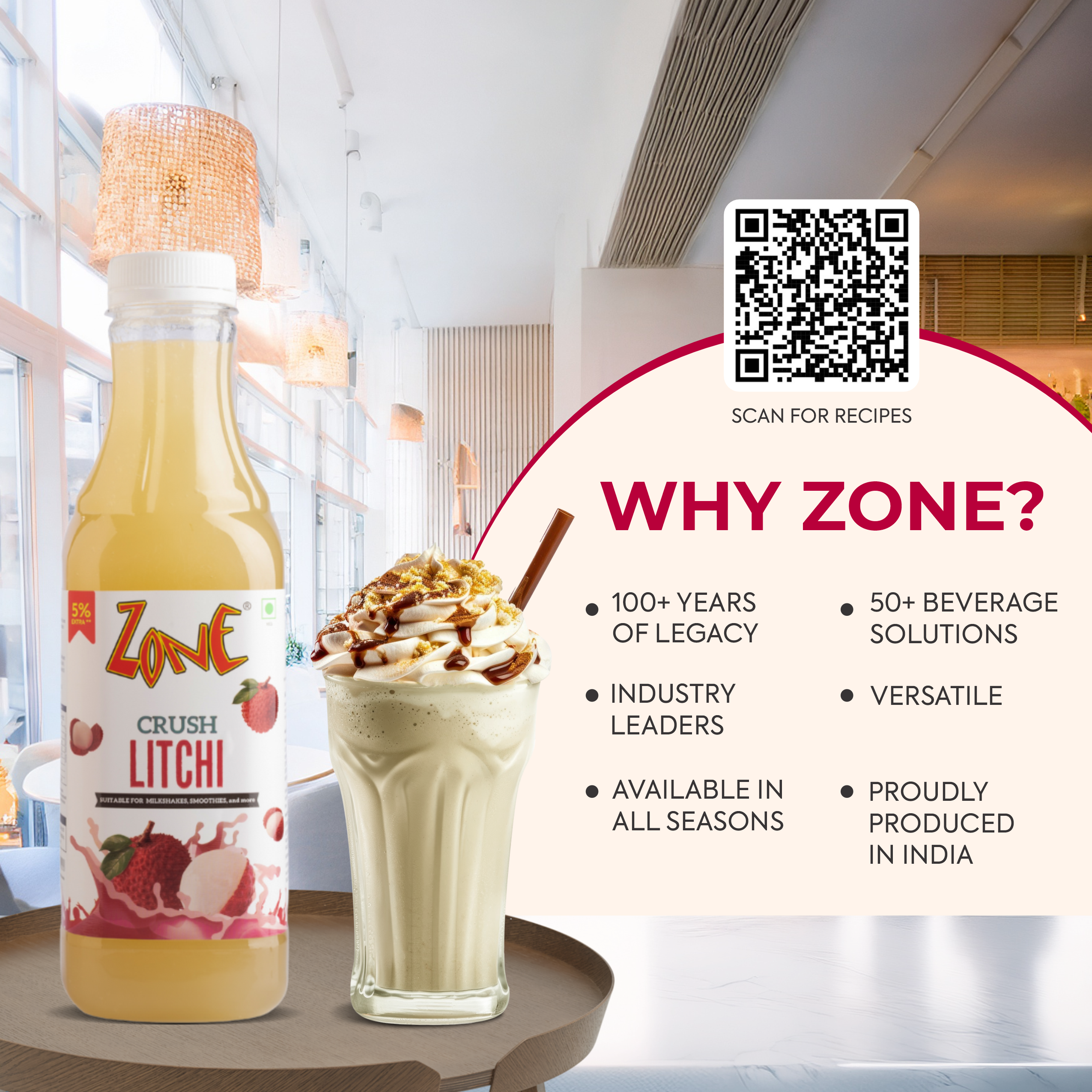 Zone Litchi Flavoured Crush 750ml