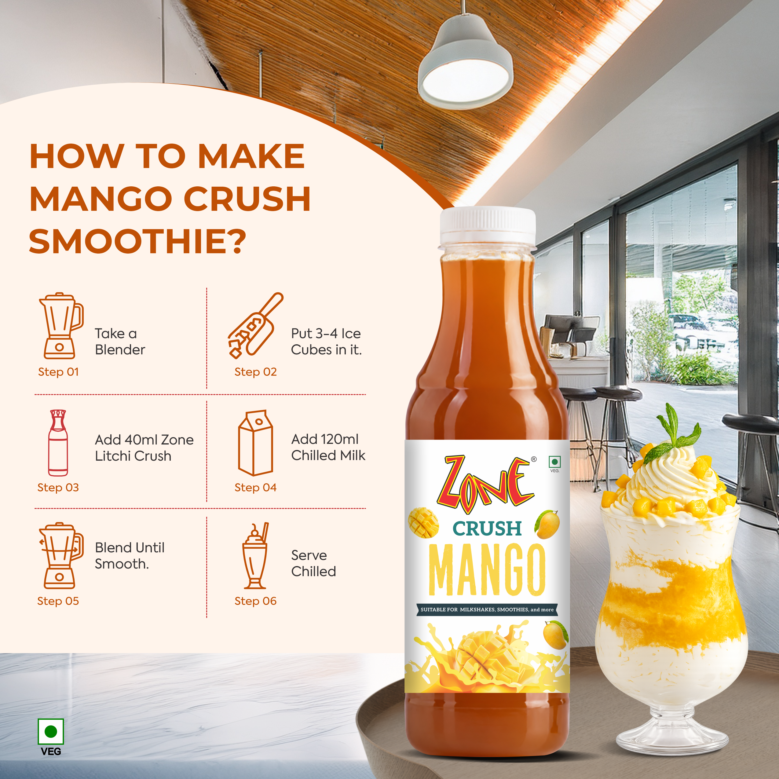 Zone Mango Flavoured Crush 750ml