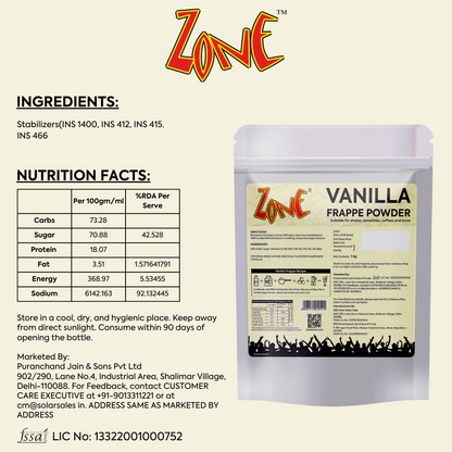 Zone Vanilla Frappe Powder