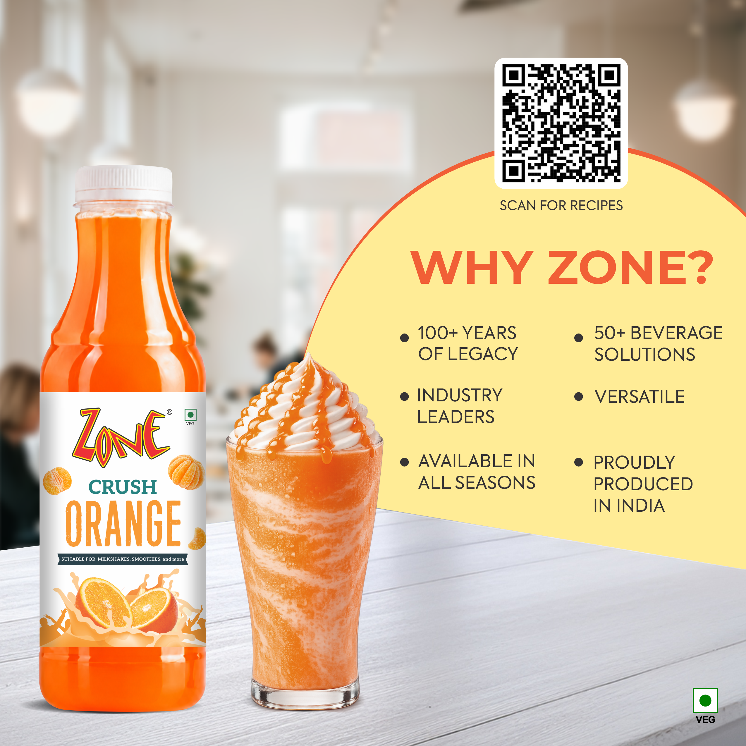 Zone Orange Flavoured Crush 750ml