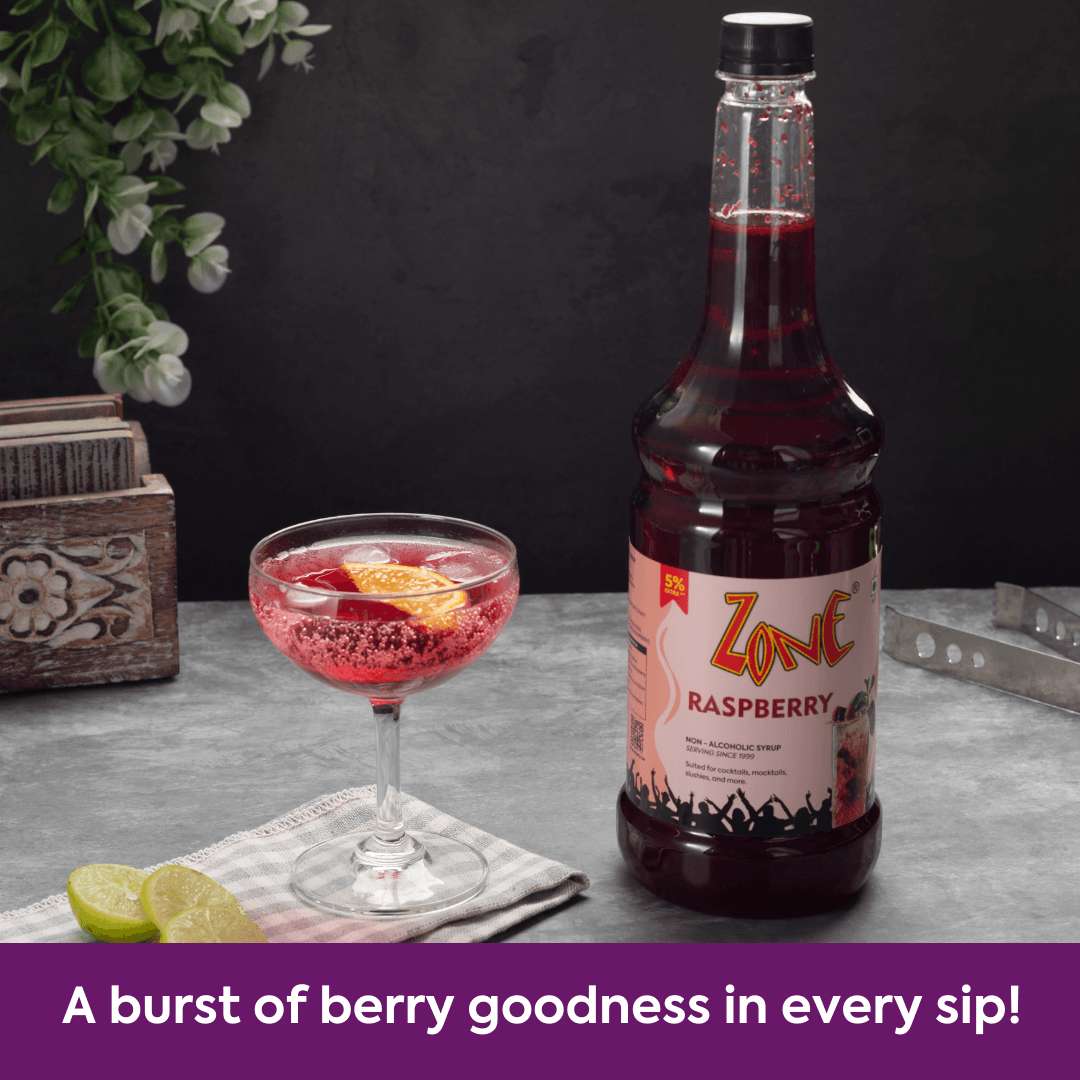 Zone Raspberry Flavoured Syrup 1L | Cocktails, Mocktails, & more – ZONE