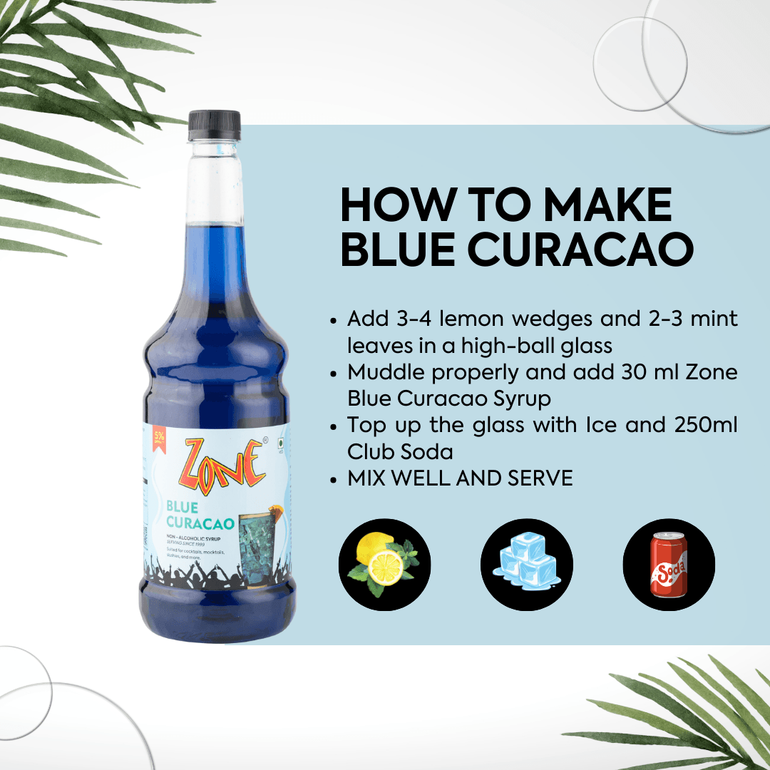 Zone Blue Curacao Flavoured Syrup 1050ml