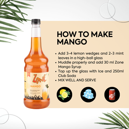 Zone Mango Flavoured Syrup 1050ml