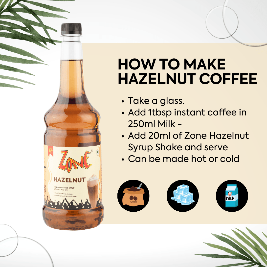 Zone Hazelnut Flavoured Syrup | Coffees, Shakes & more – ZONE