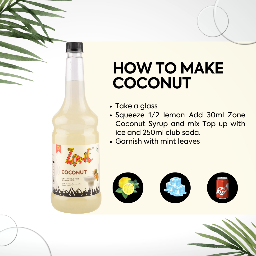 Zone Coconut Flavoured Syrup 1050ml