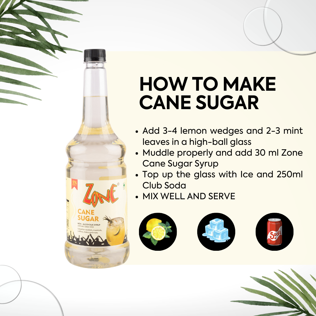 Zone Cane Sugar Flavoured Syrup 1050ml