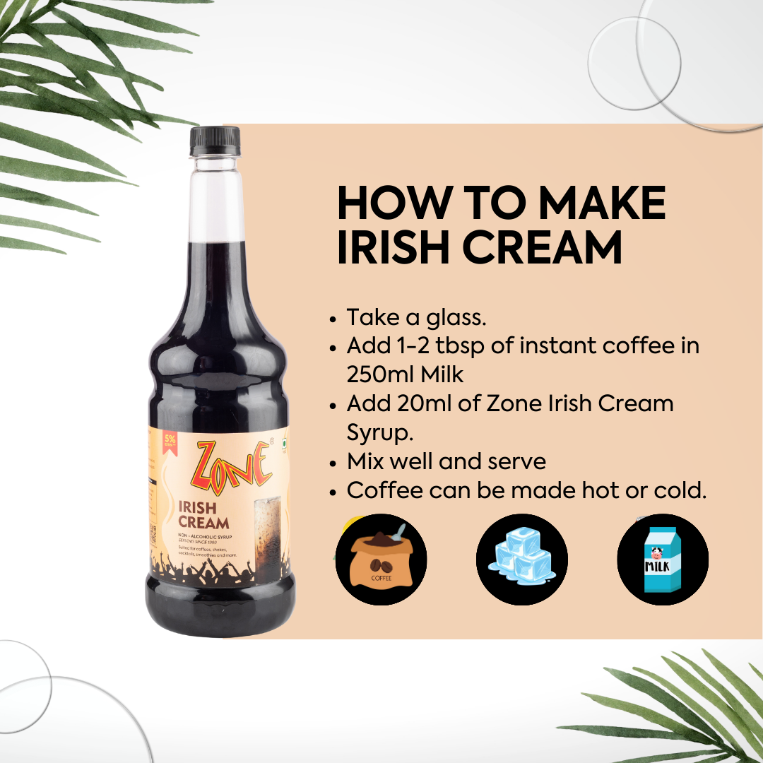 Zone Irish Cream Flavoured Syrup 1050ml