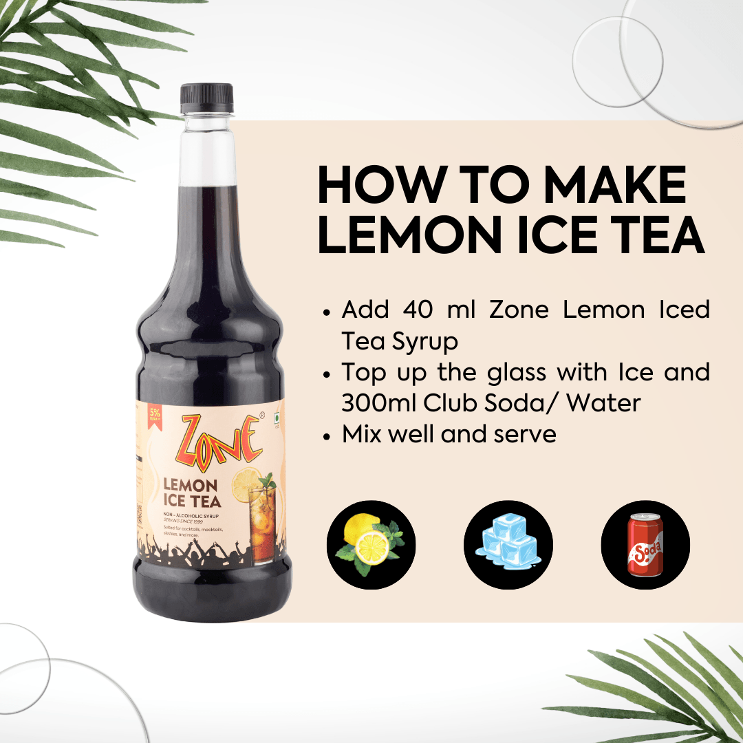 Zone Lemon Ice Tea Flavoured Syrup 1050ml