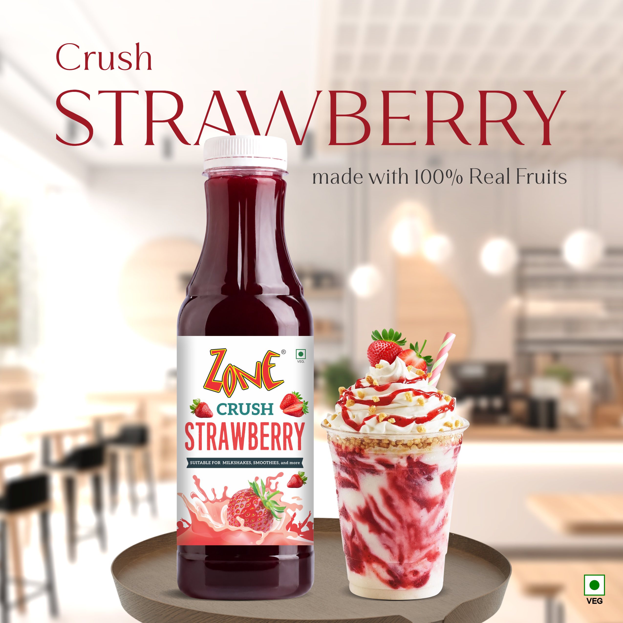 Zone Strawberry Flavoured Crush 750ml