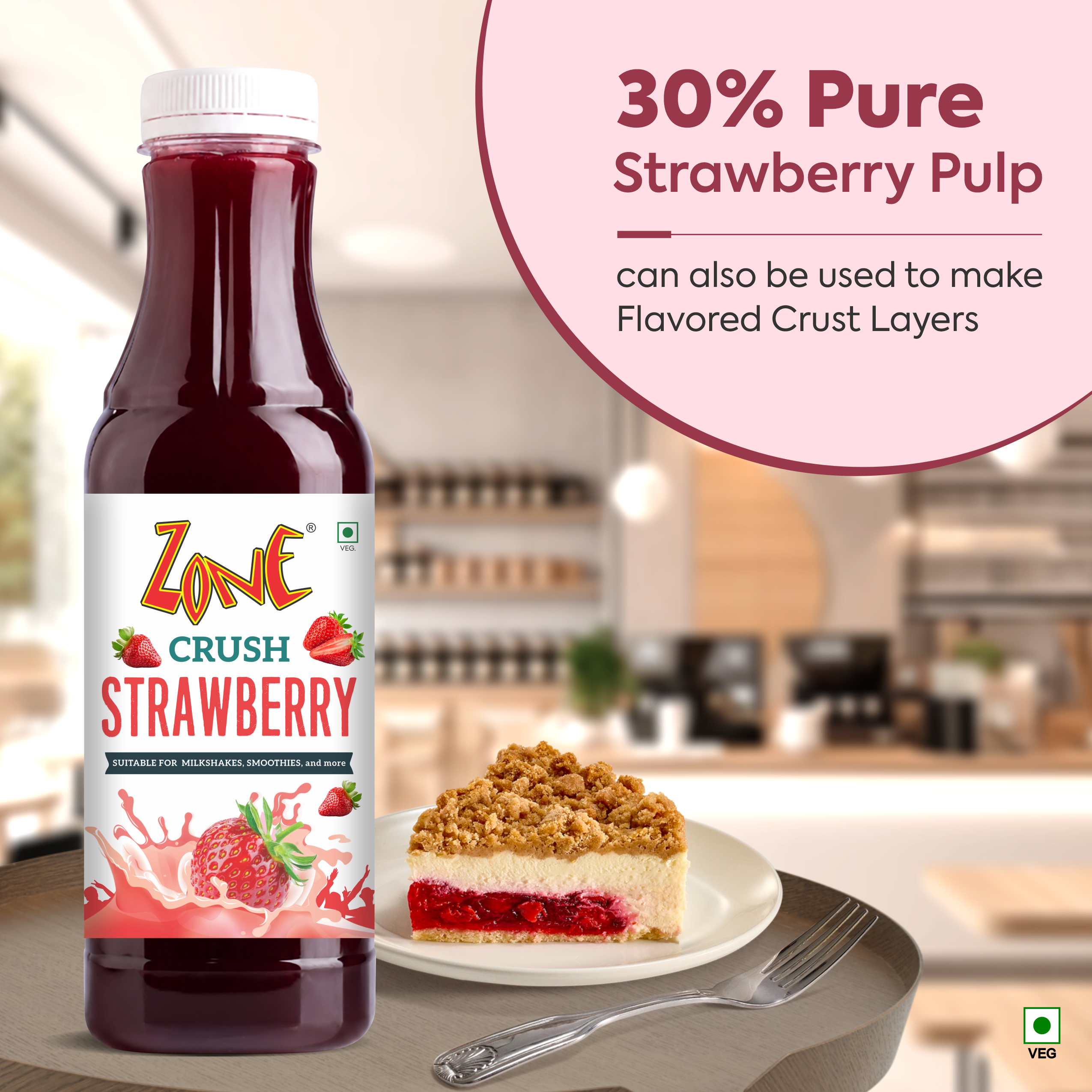 Zone Strawberry Flavoured Crush 750ml