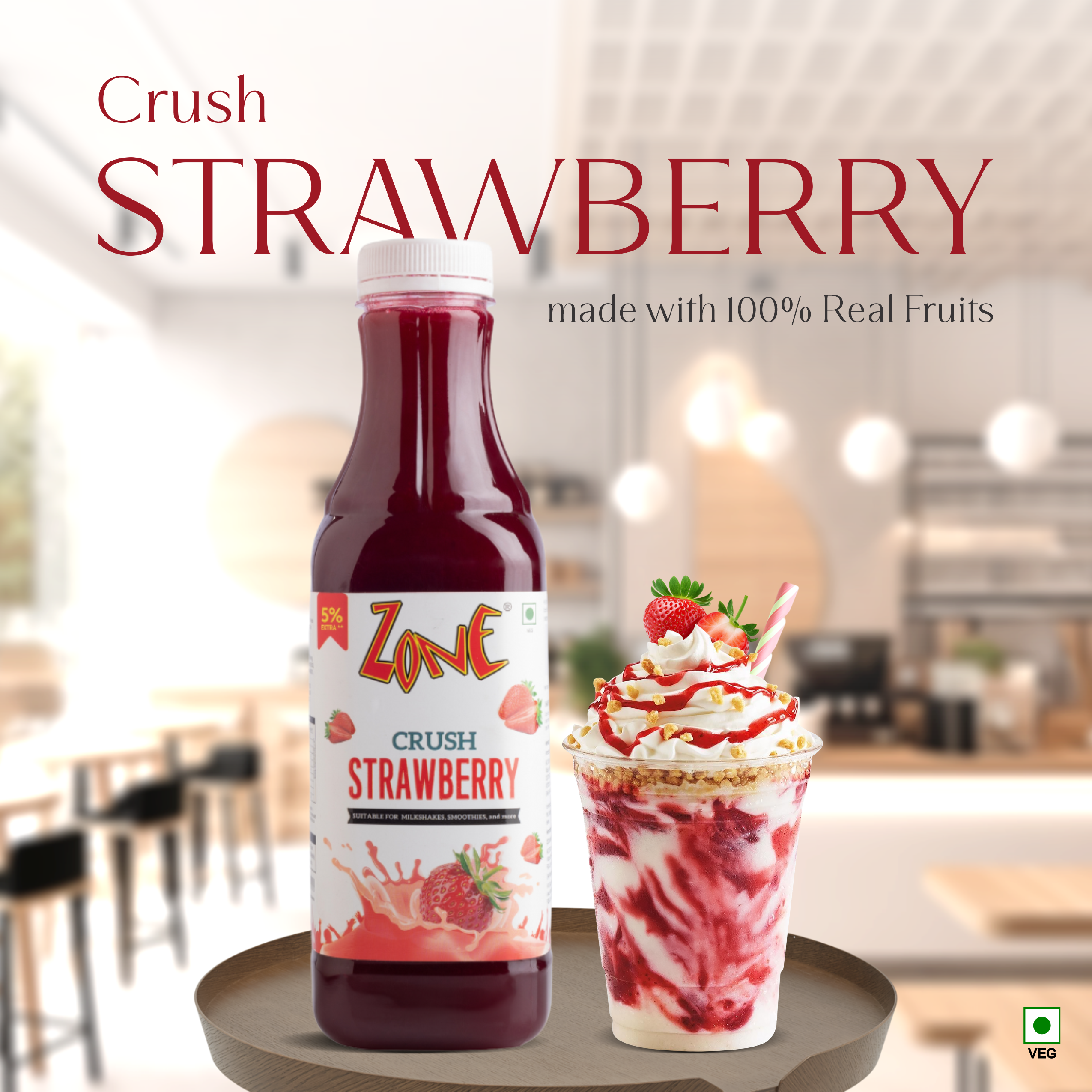 Zone Strawberry Flavoured Crush 750ml