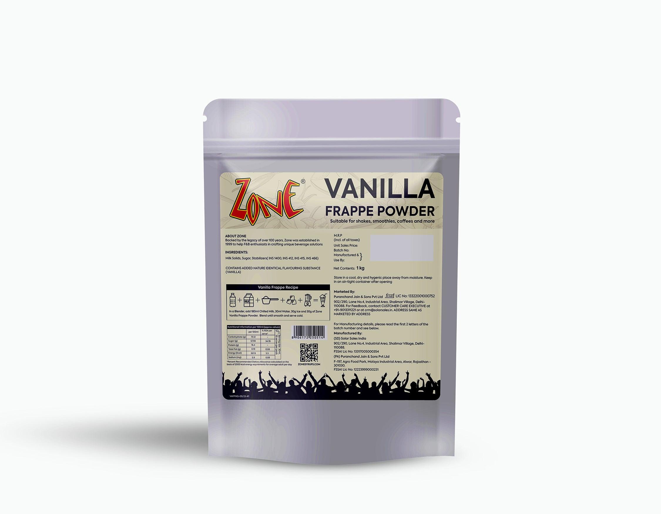 Zone Vanilla Frappe Powder