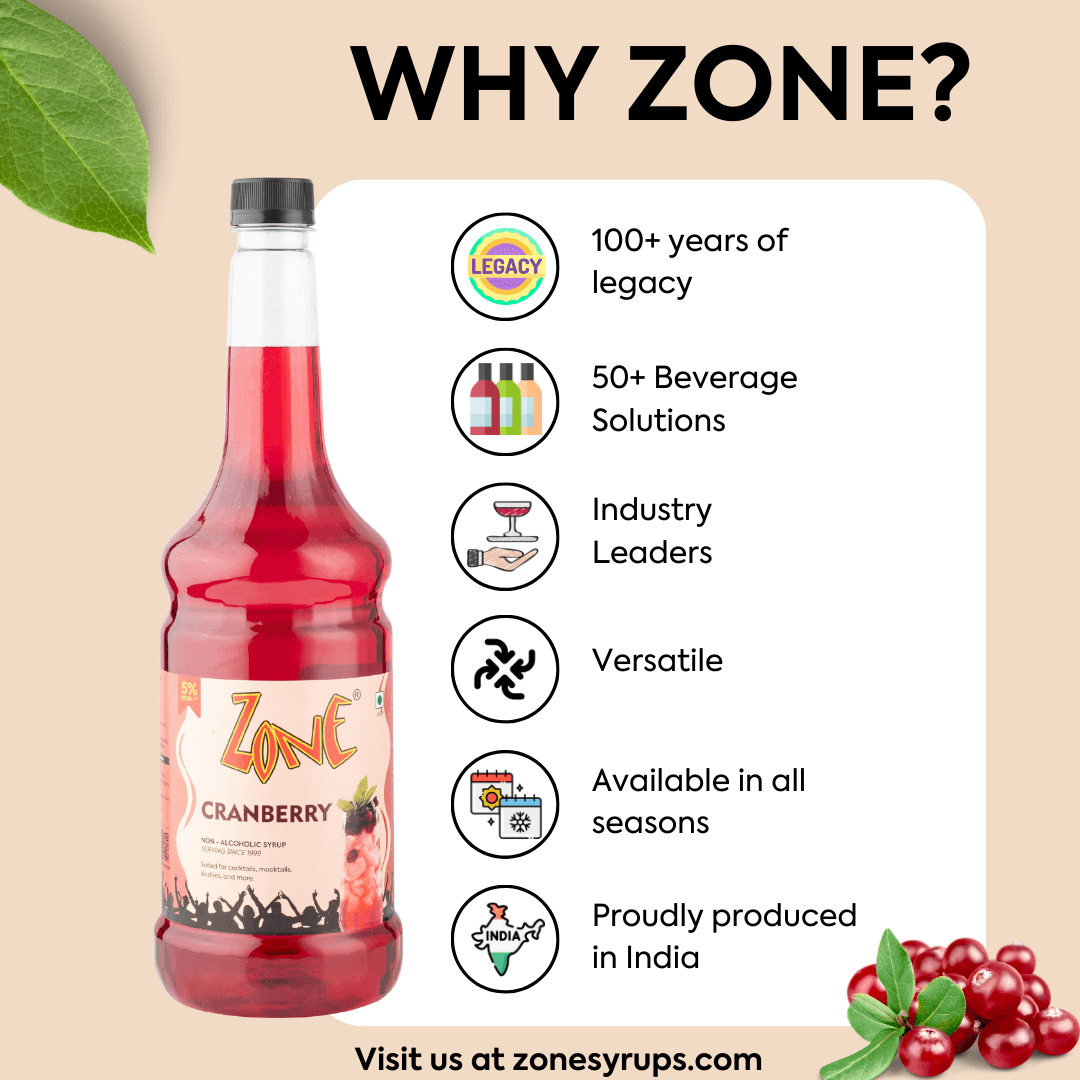 Zone Cranberry Flavoured Syrup 1050ml