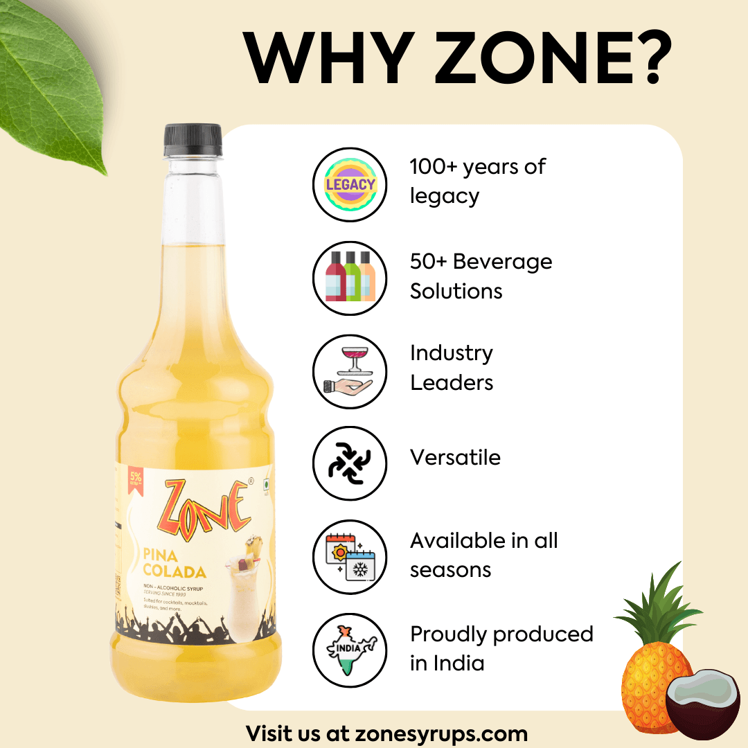 Zone Pina Colada Flavoured Syrup 1050ml