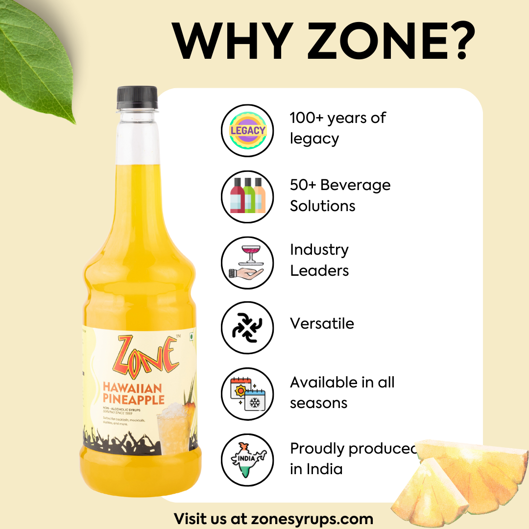 Zone Hawaiian pineapple Flavoured Syrup 1050ml