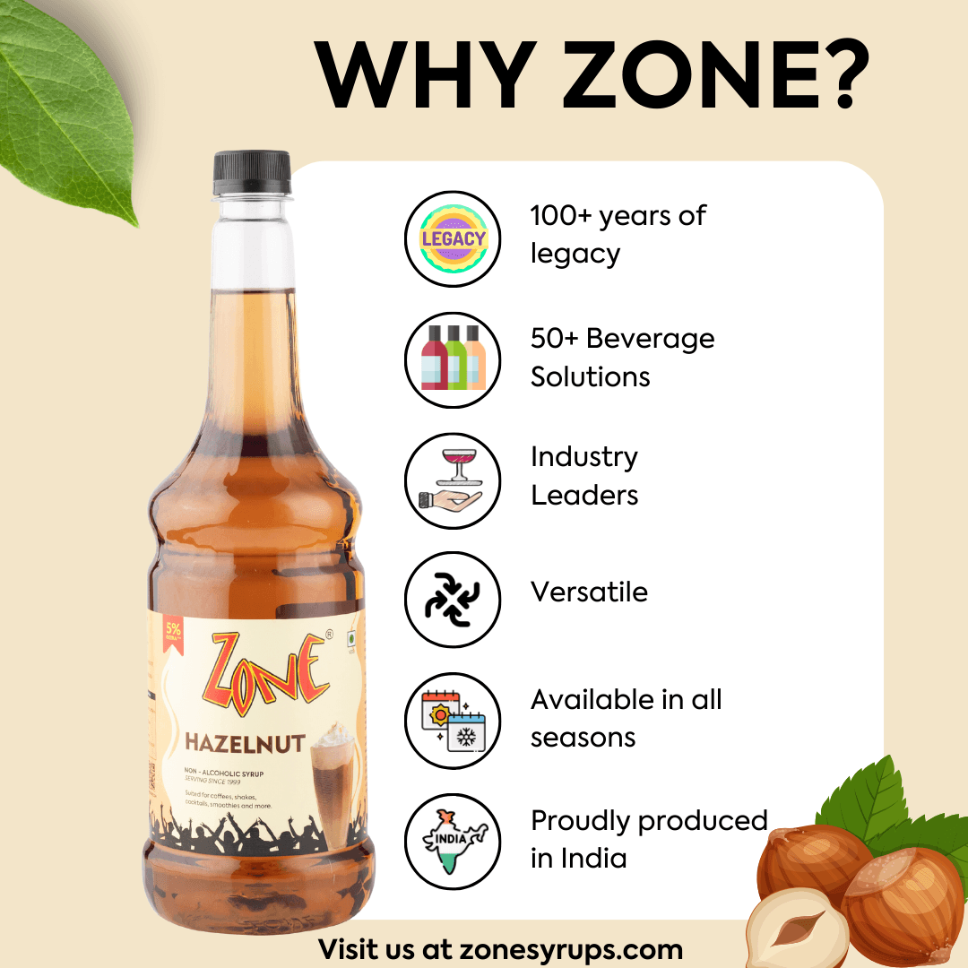 Zone Hazelnut Flavoured Syrup 1050ml