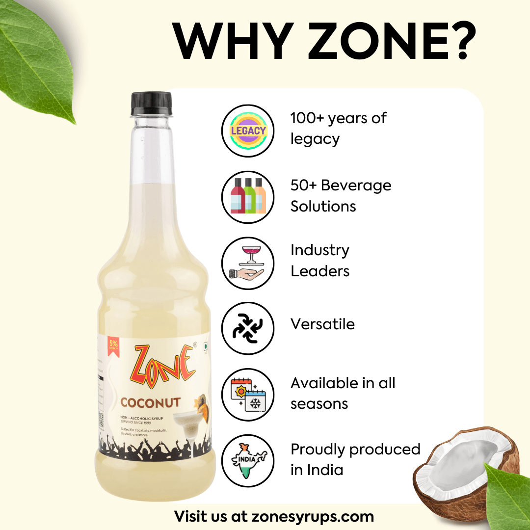 Zone Coconut Flavoured Syrup 1050ml