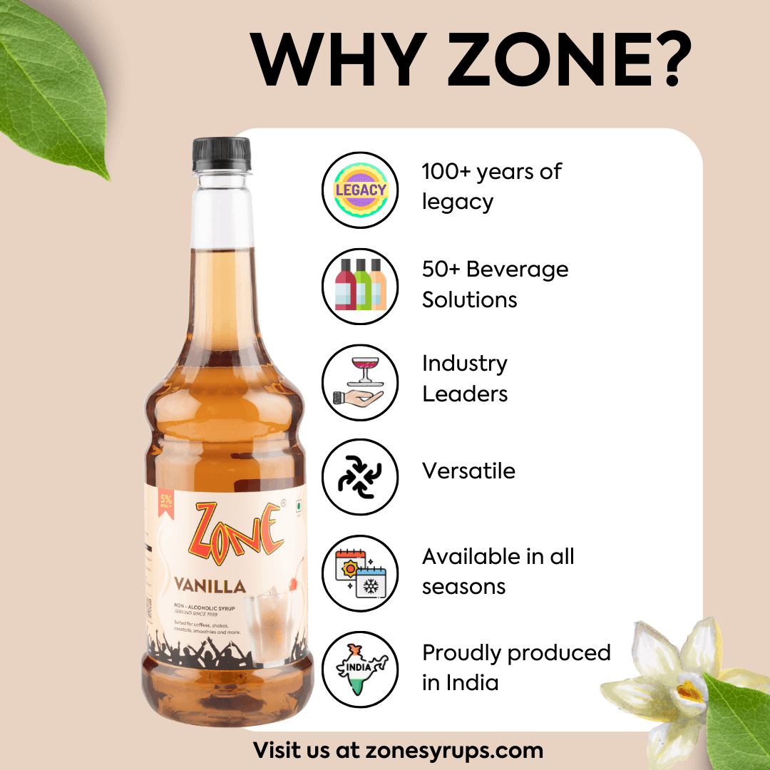 Zone Vanilla Flavoured Syrup 1050ml