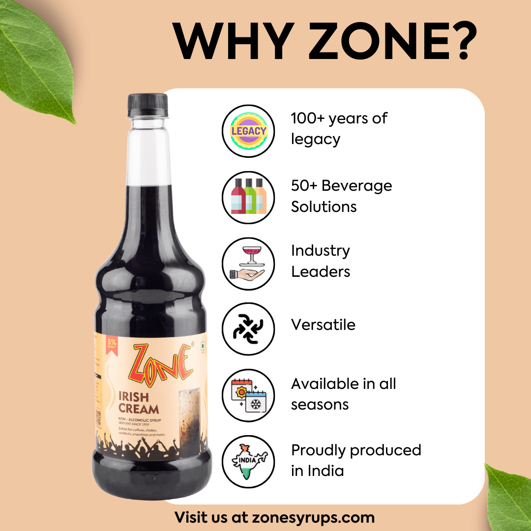 Zone Irish Cream Flavoured Syrup 1050ml