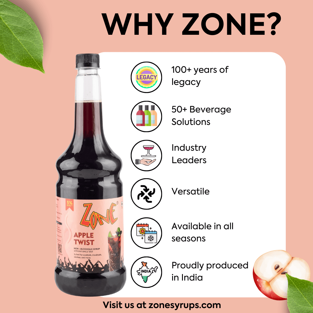 Zone Apple Twist Flavoured Syrup 1050ml