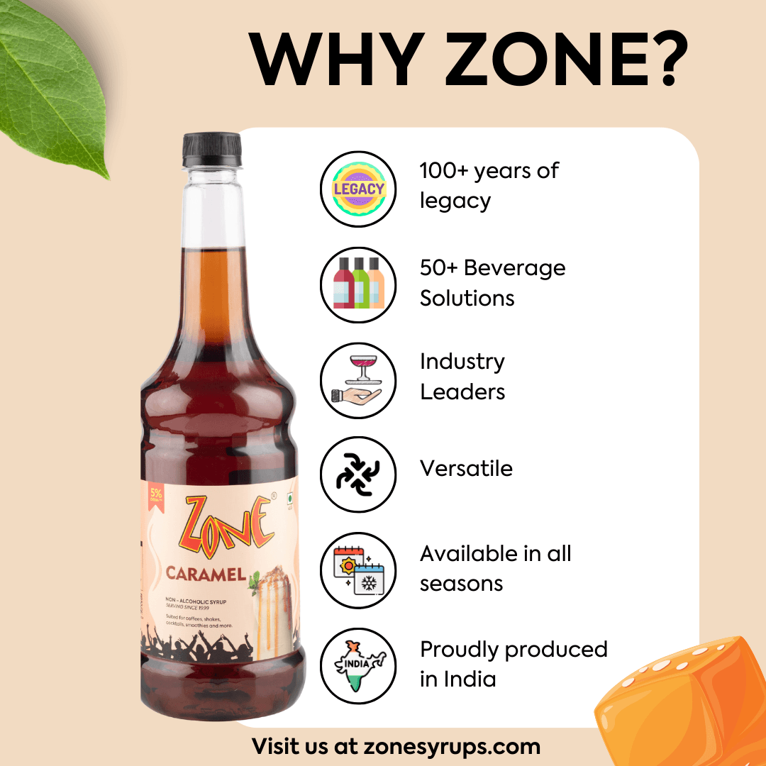 Zone Caramel Flavoured Syrup 1050ml