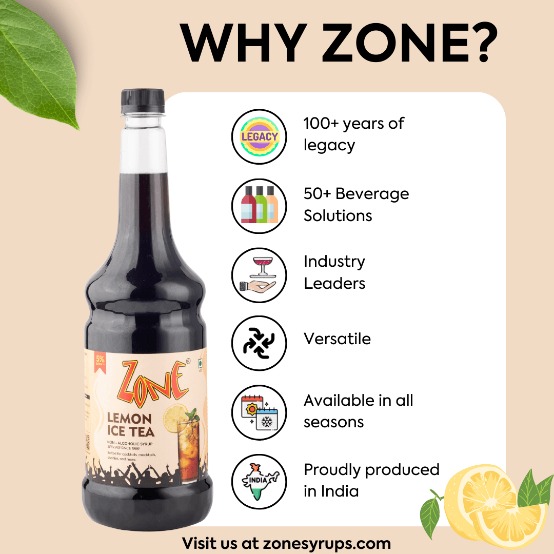 Zone Lemon Ice Tea Flavoured Syrup 1050ml