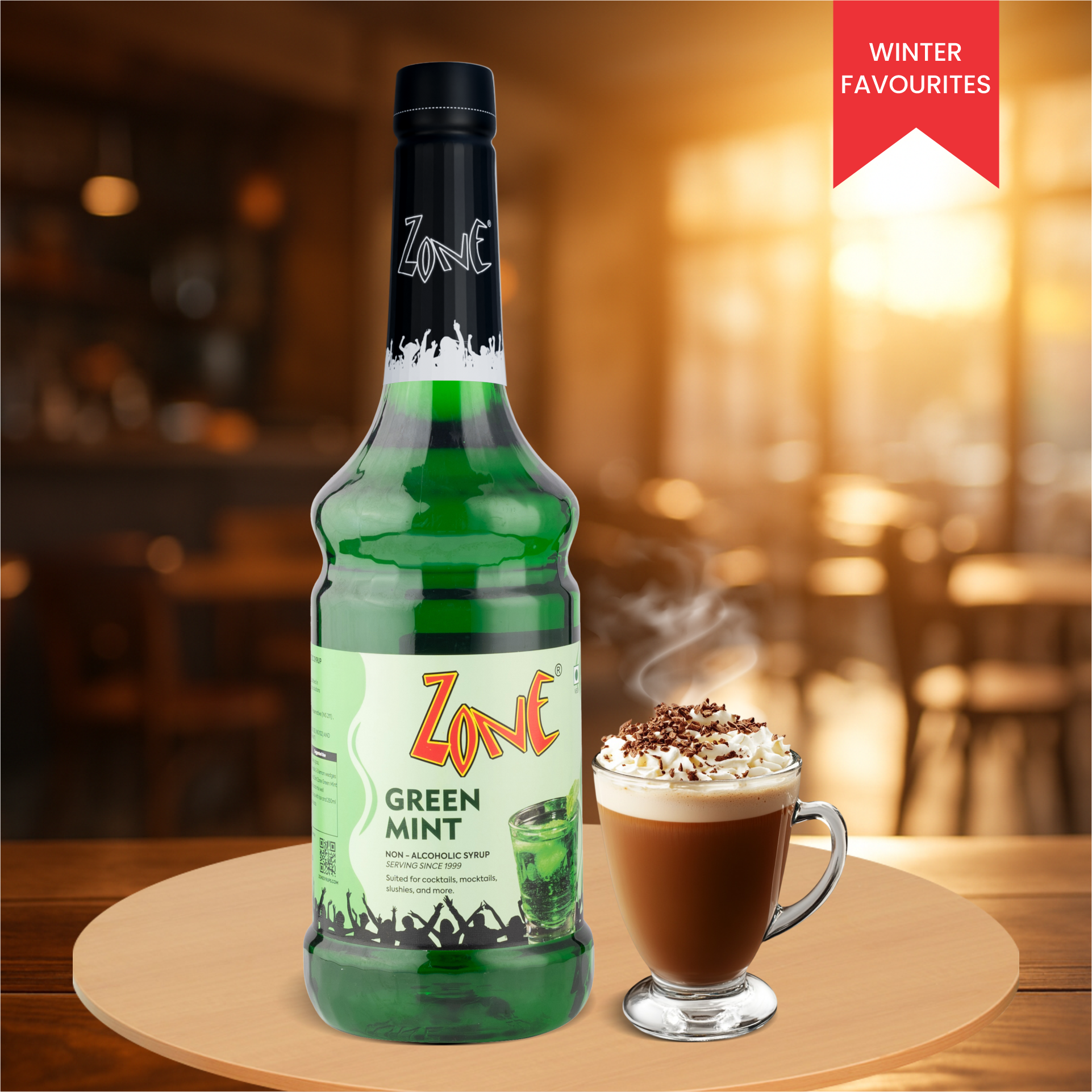 Zone Green Mint Flavoured Syrup 1000ml