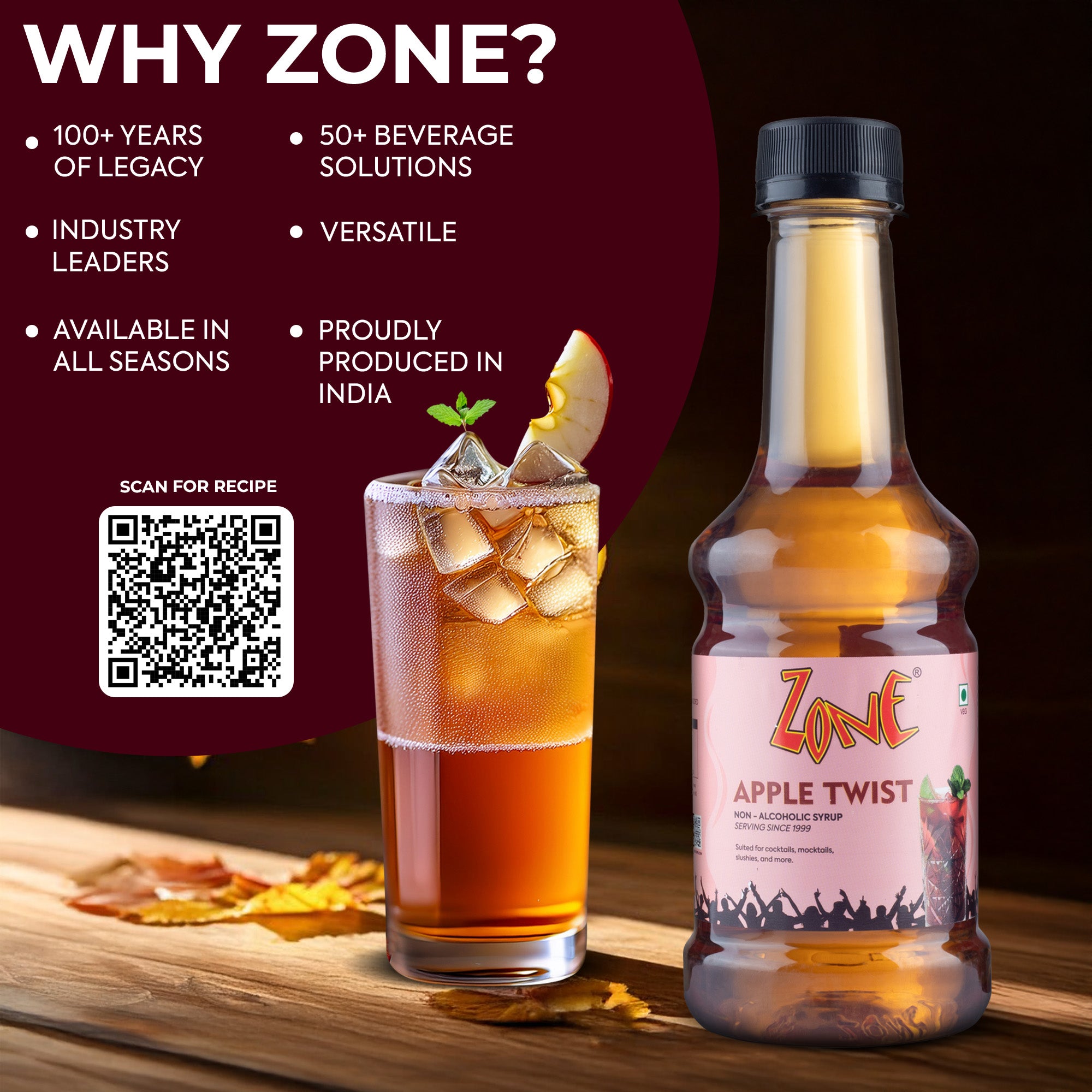 Zone Apple Twist Flavoured Syrup 300ml