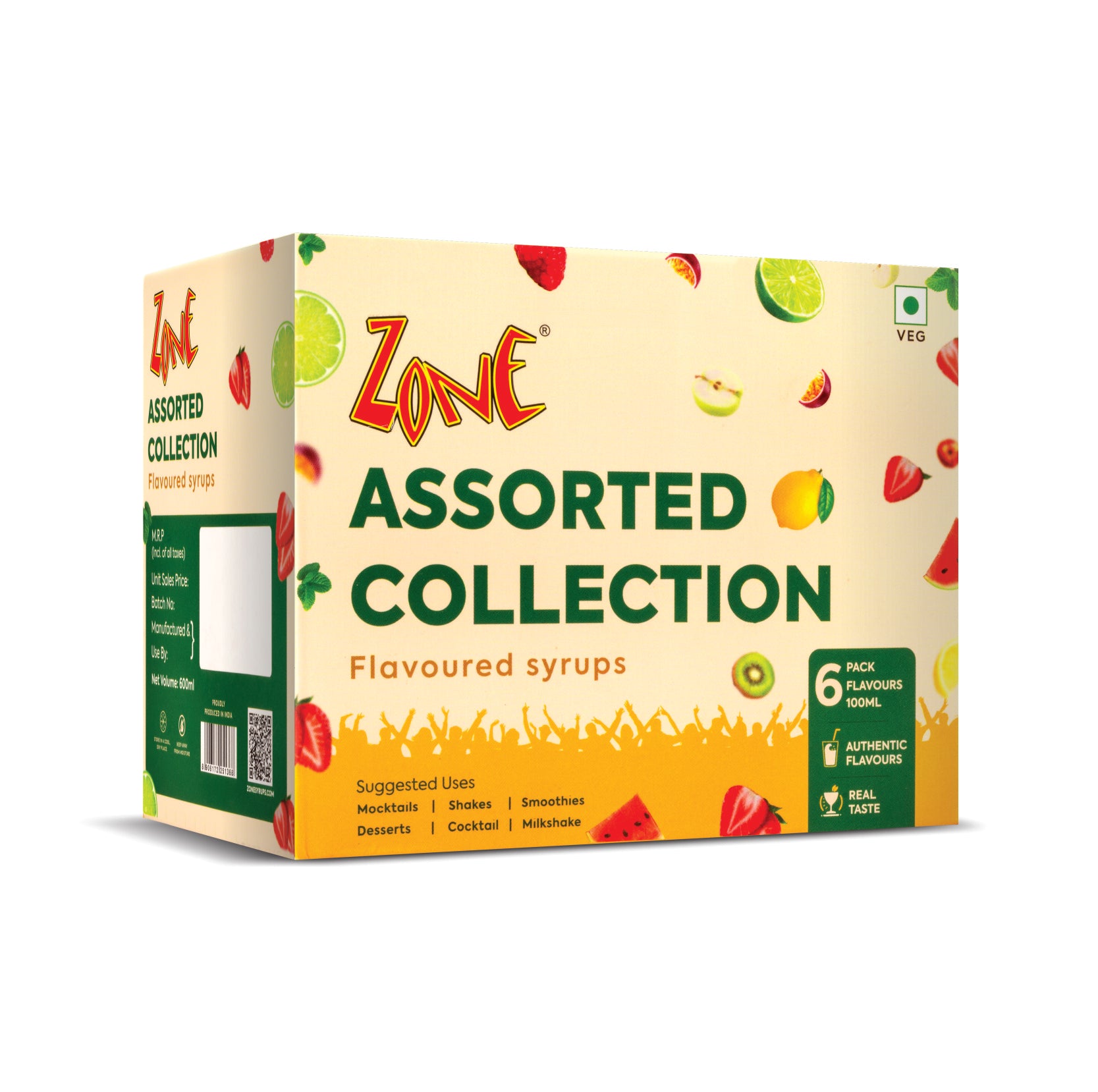 Zone Assorted Collection – 6 Flavoured Syrups Box (6 x 100ml)