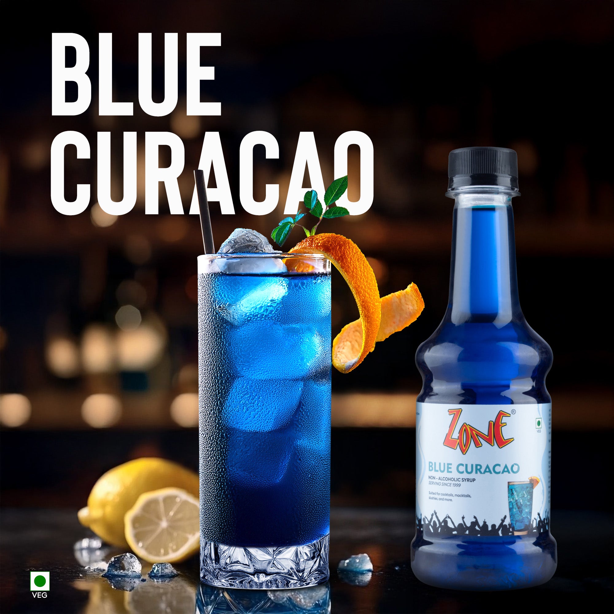 Zone Blue Curacao Bar Syrup (300ml)