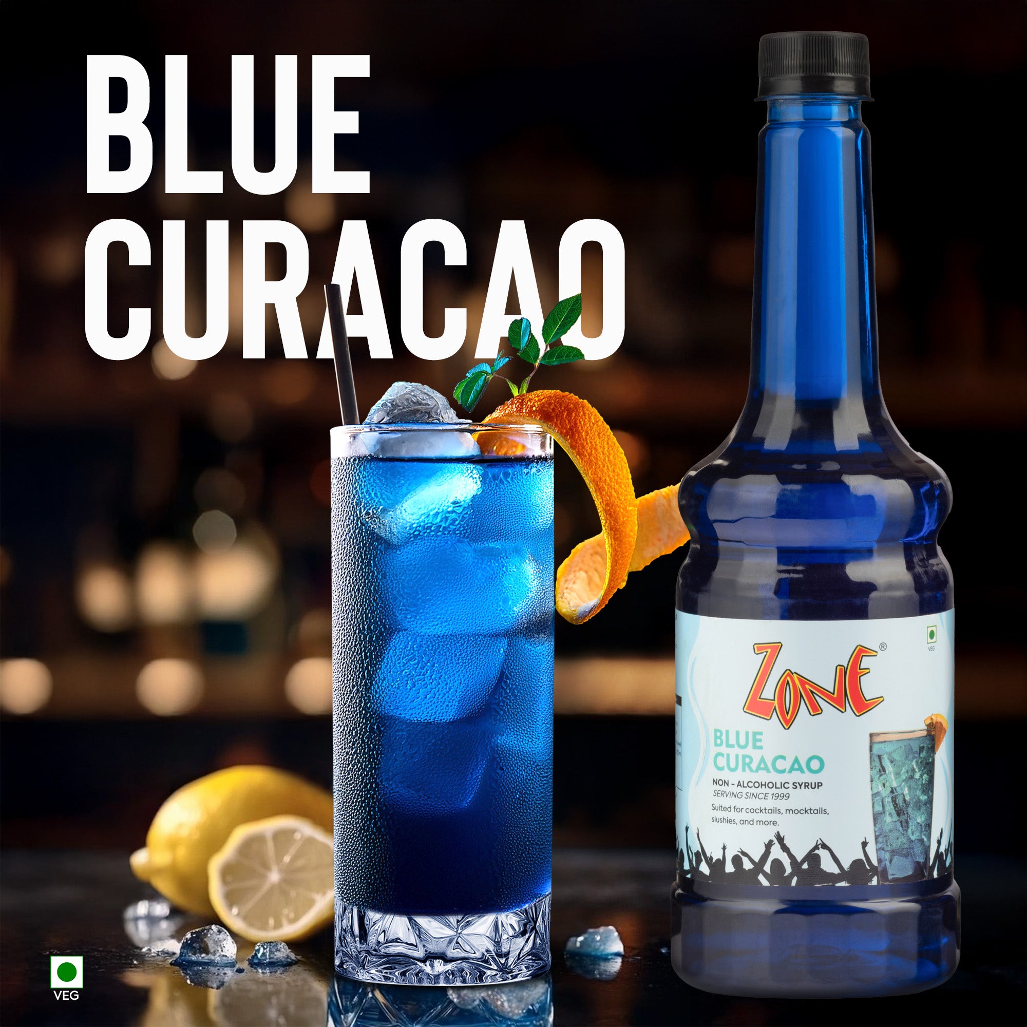 Zone Blue Curacao Flavoured Syrup 750ml