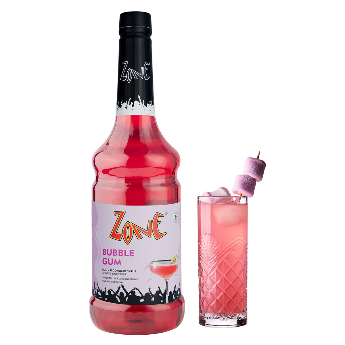 Zone Bubblegum Syrup 1 Litre | Fun & Nostalgic Flavour for Mocktails ...