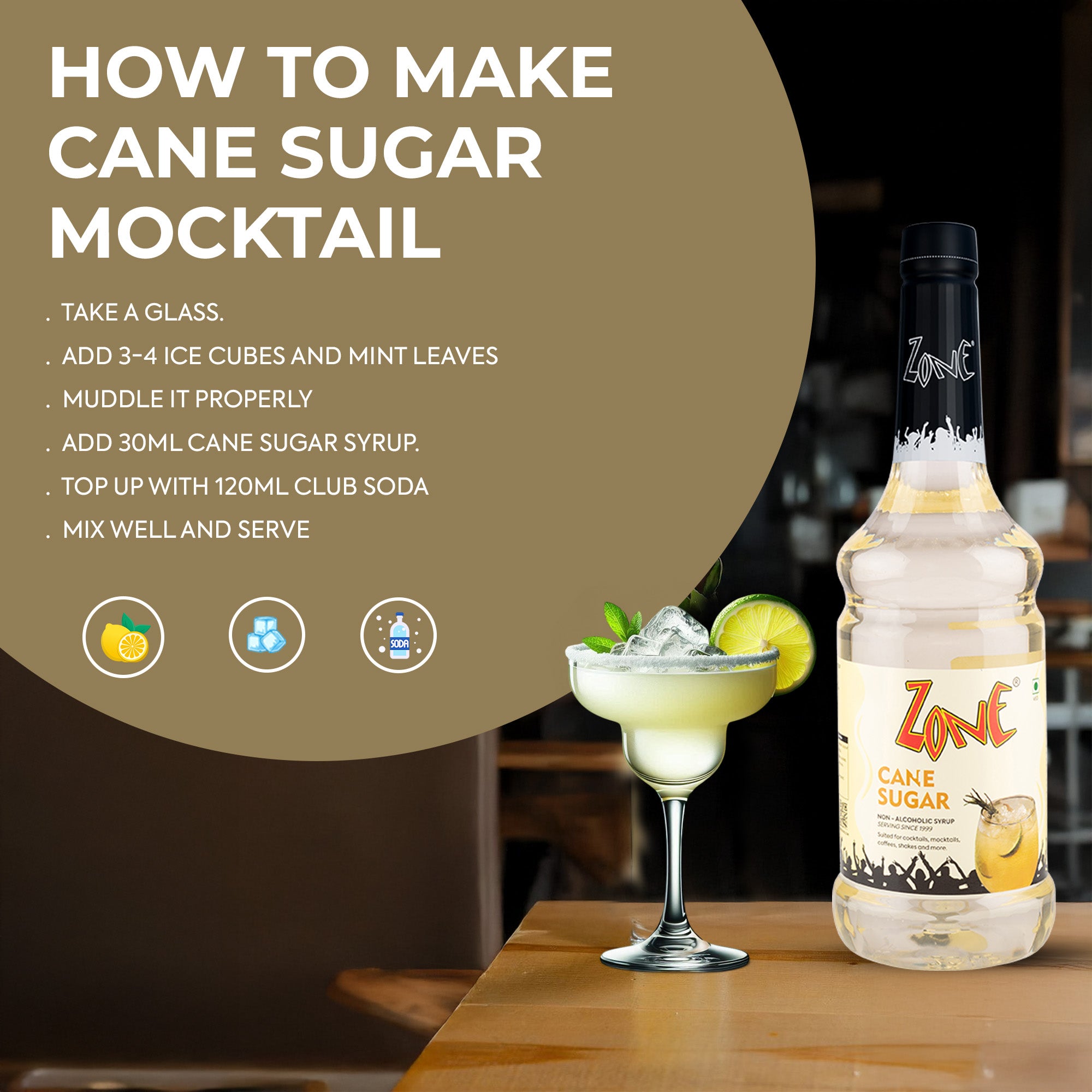 Zone Cane Sugar Flavoured Syrup 1000ml