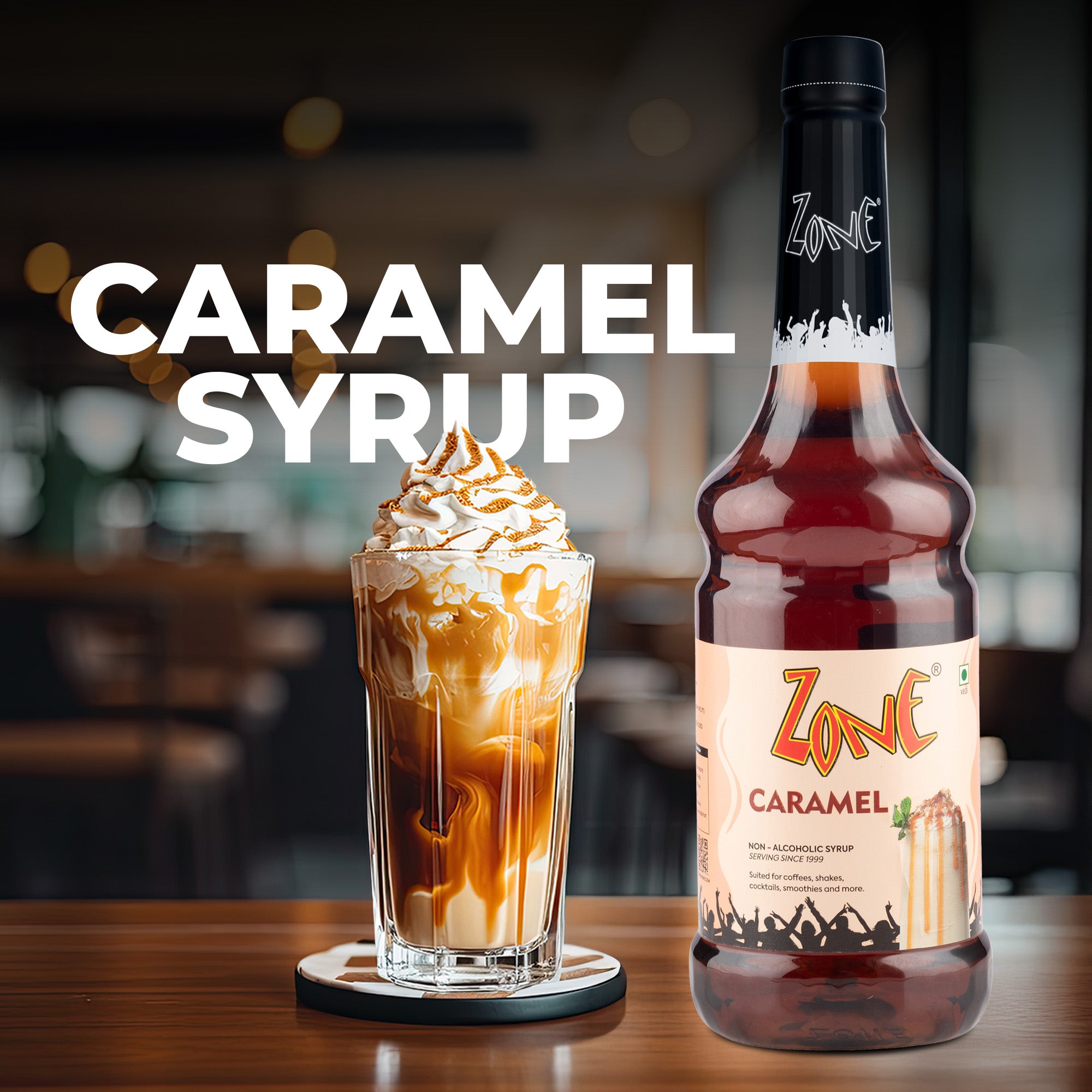 Zone Caramel Syrup 1 Litre | Premium Coffee & Dessert Syrup