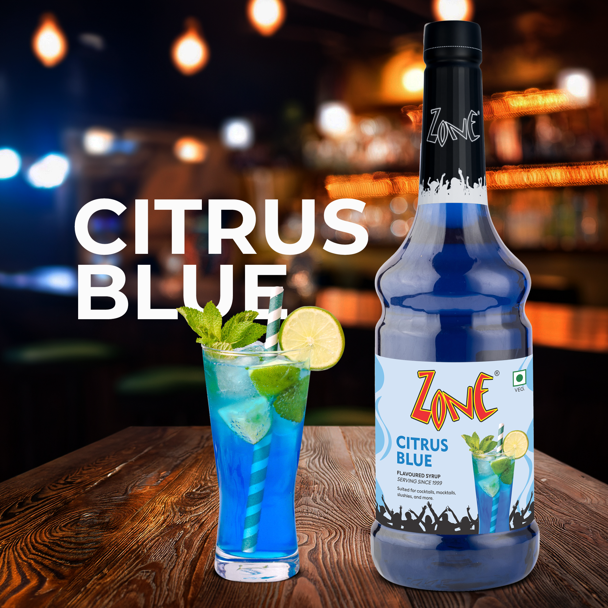 Zone Citrus Blue Flavoured Syrup 1000ml