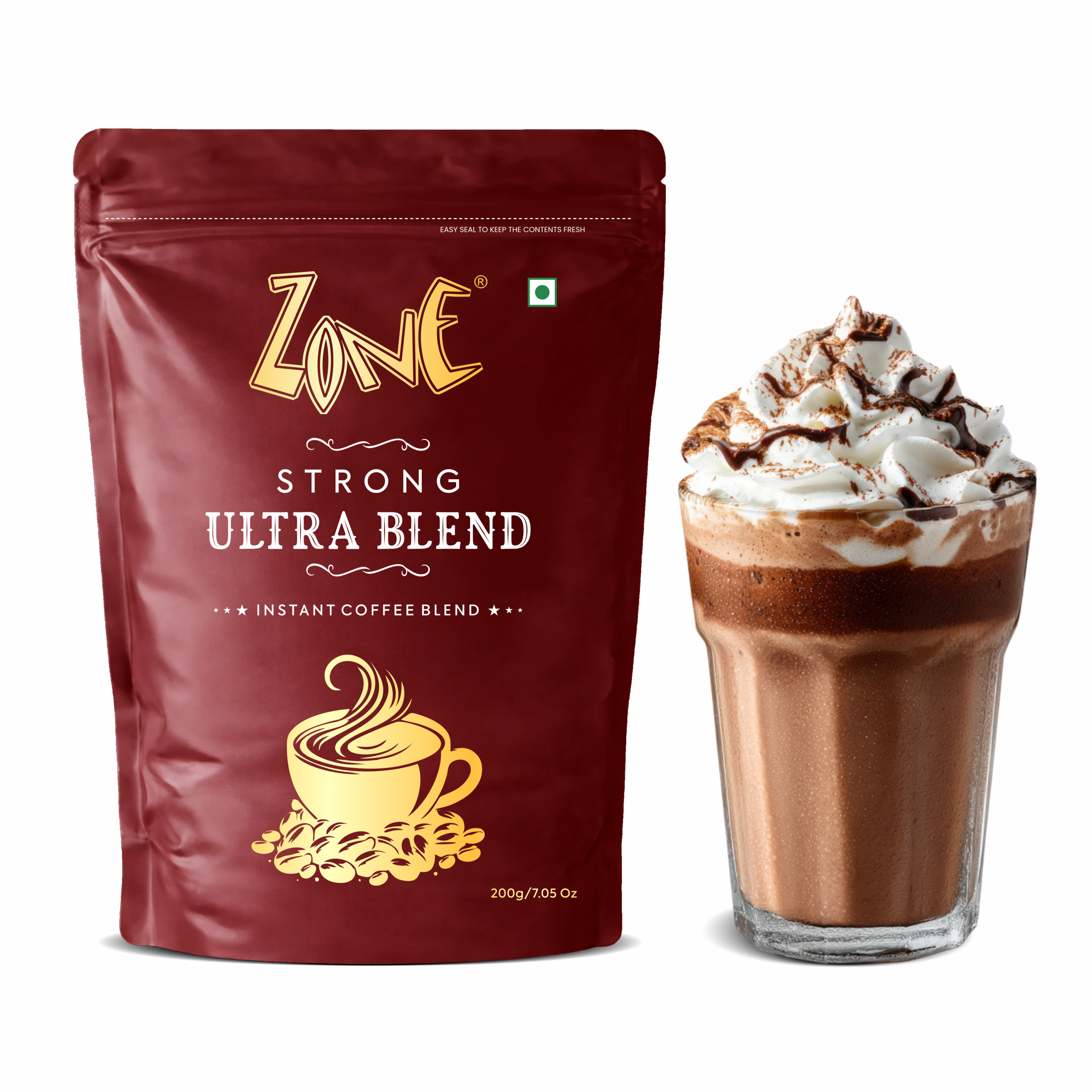 Zone Strong Ultra Blend Instant Coffee Powder 200gm Pack