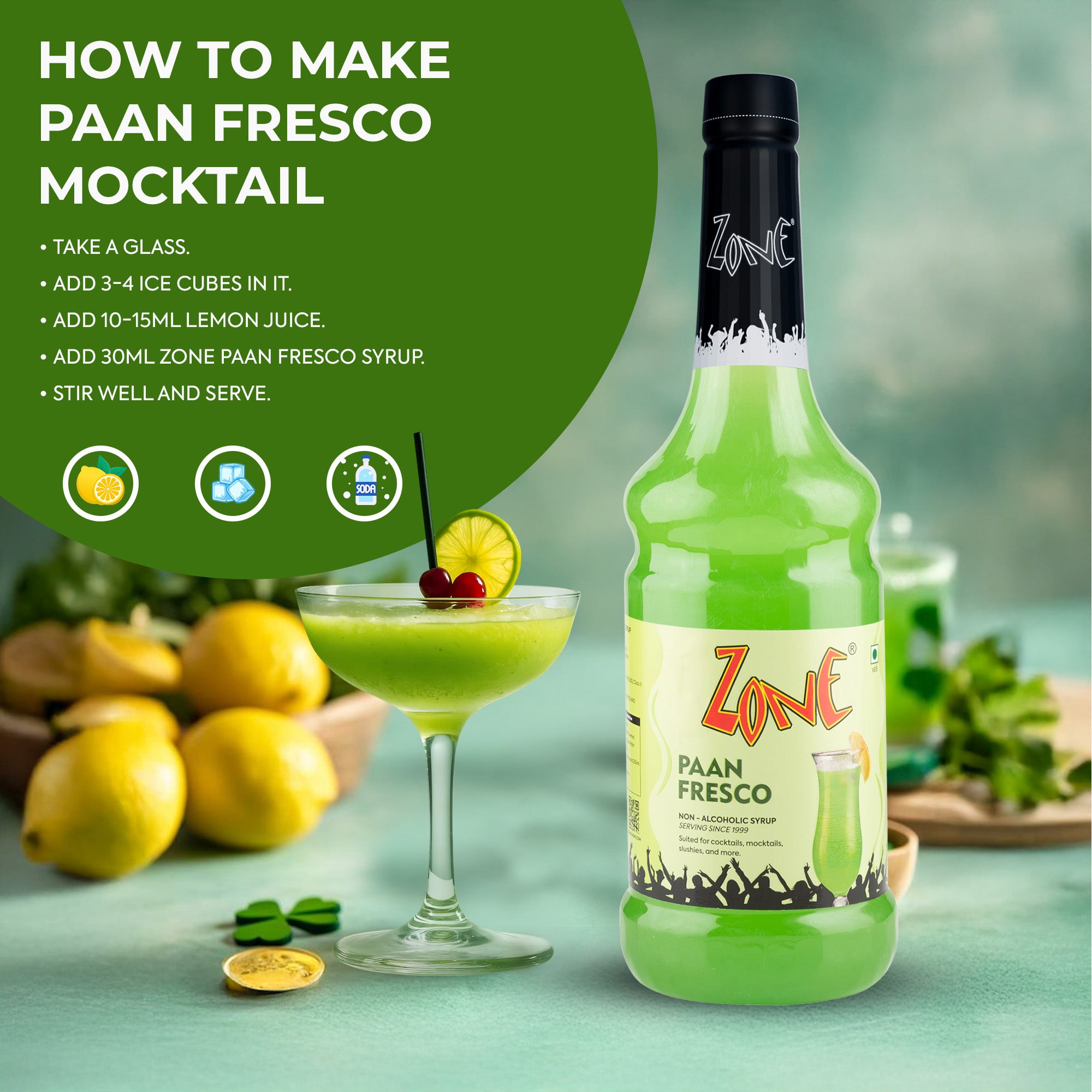 Zone Paan Fresco Flavoured Syrup 1000ml