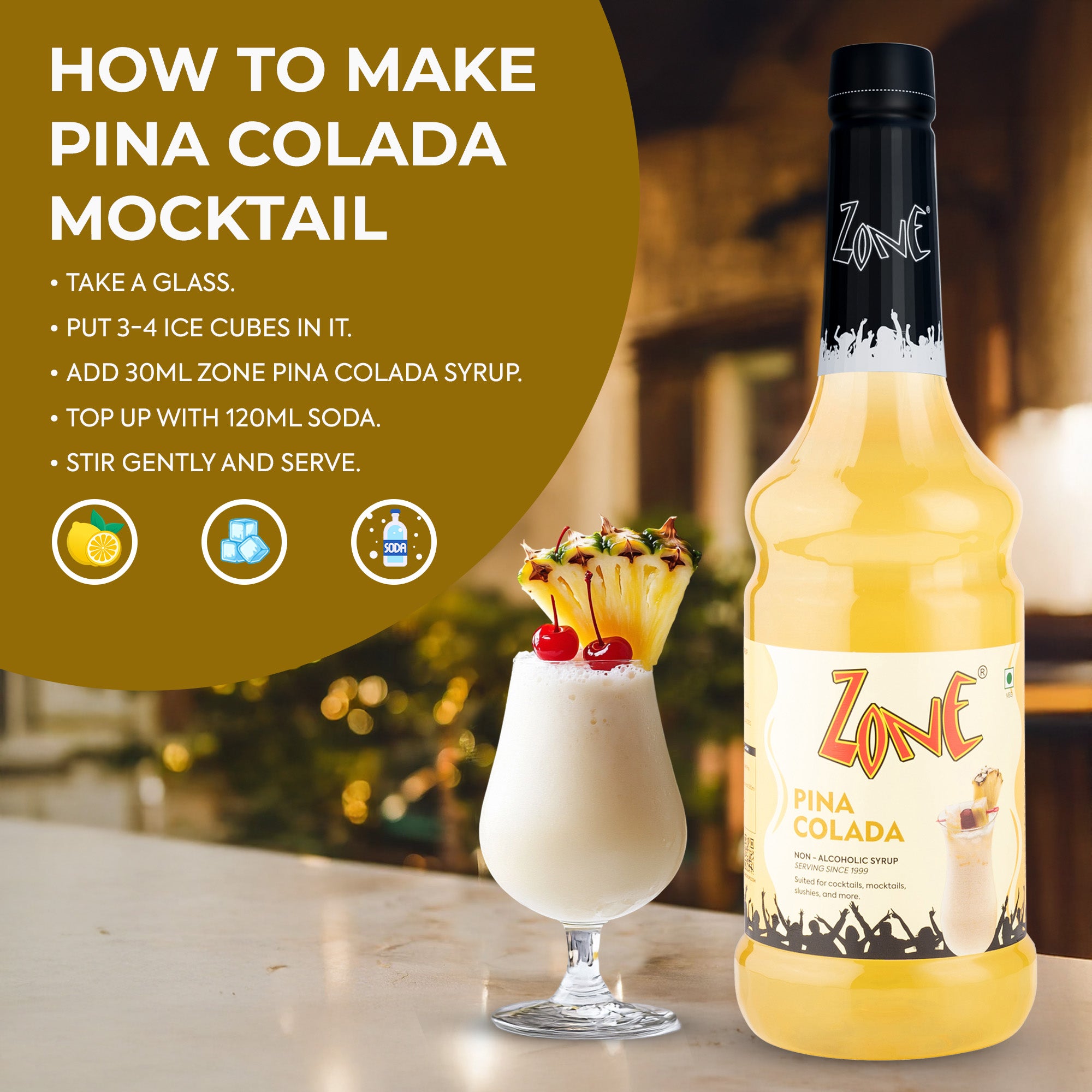 Zone Pina Colada Flavoured Syrup 1000ml