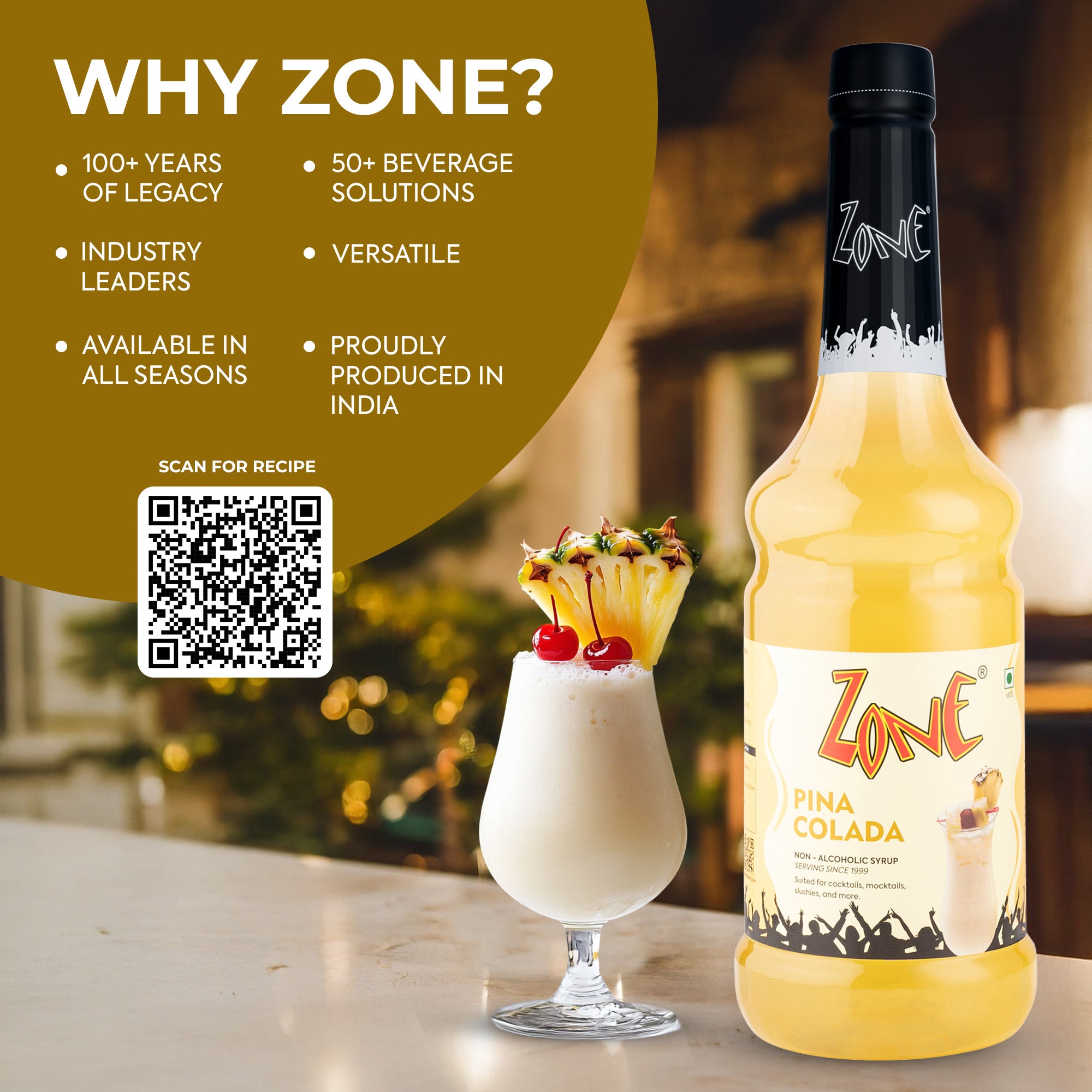 Zone Pina Colada Flavoured Syrup 1000ml