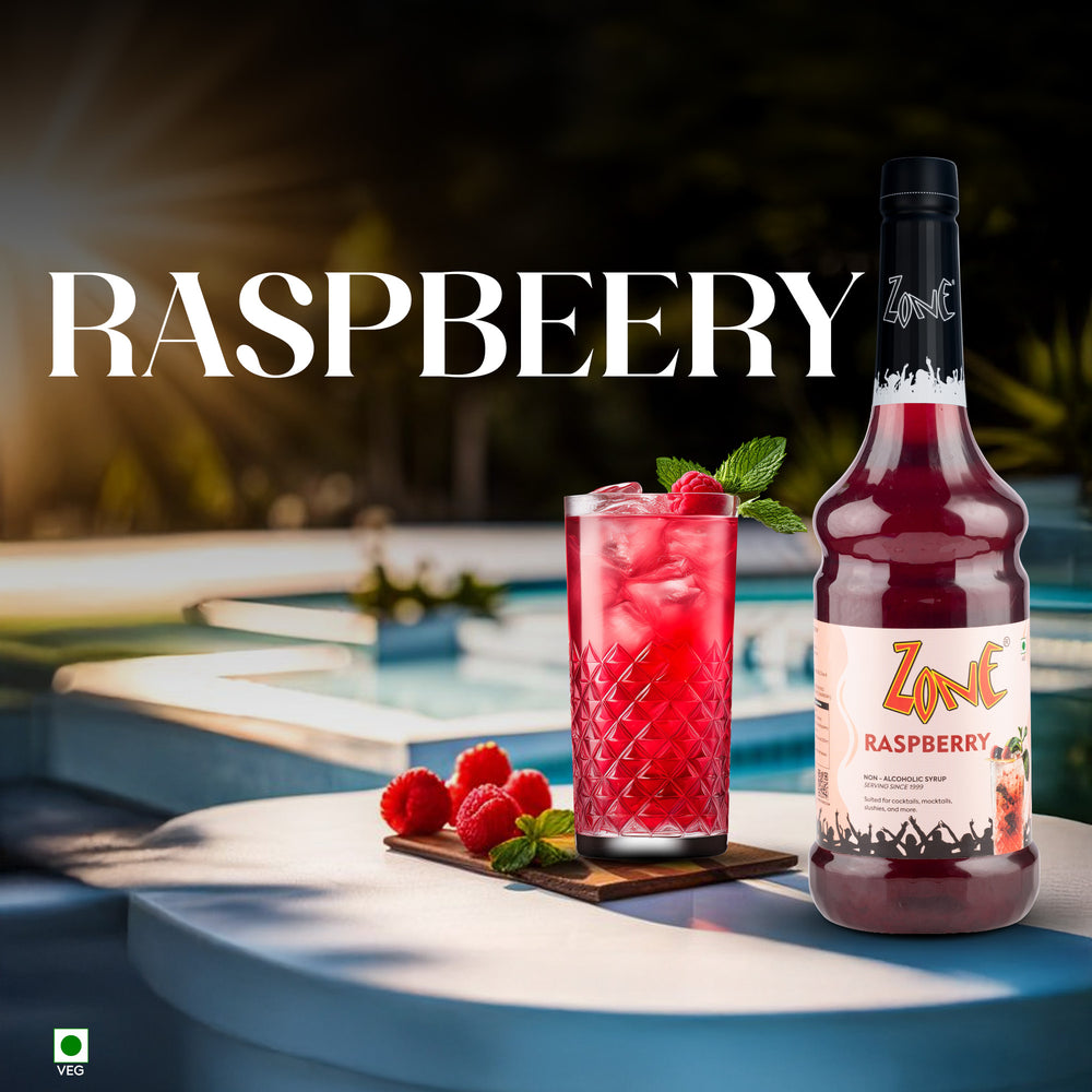 Zone Raspberry Flavoured Syrup 1L | Cocktails, Mocktails, & more