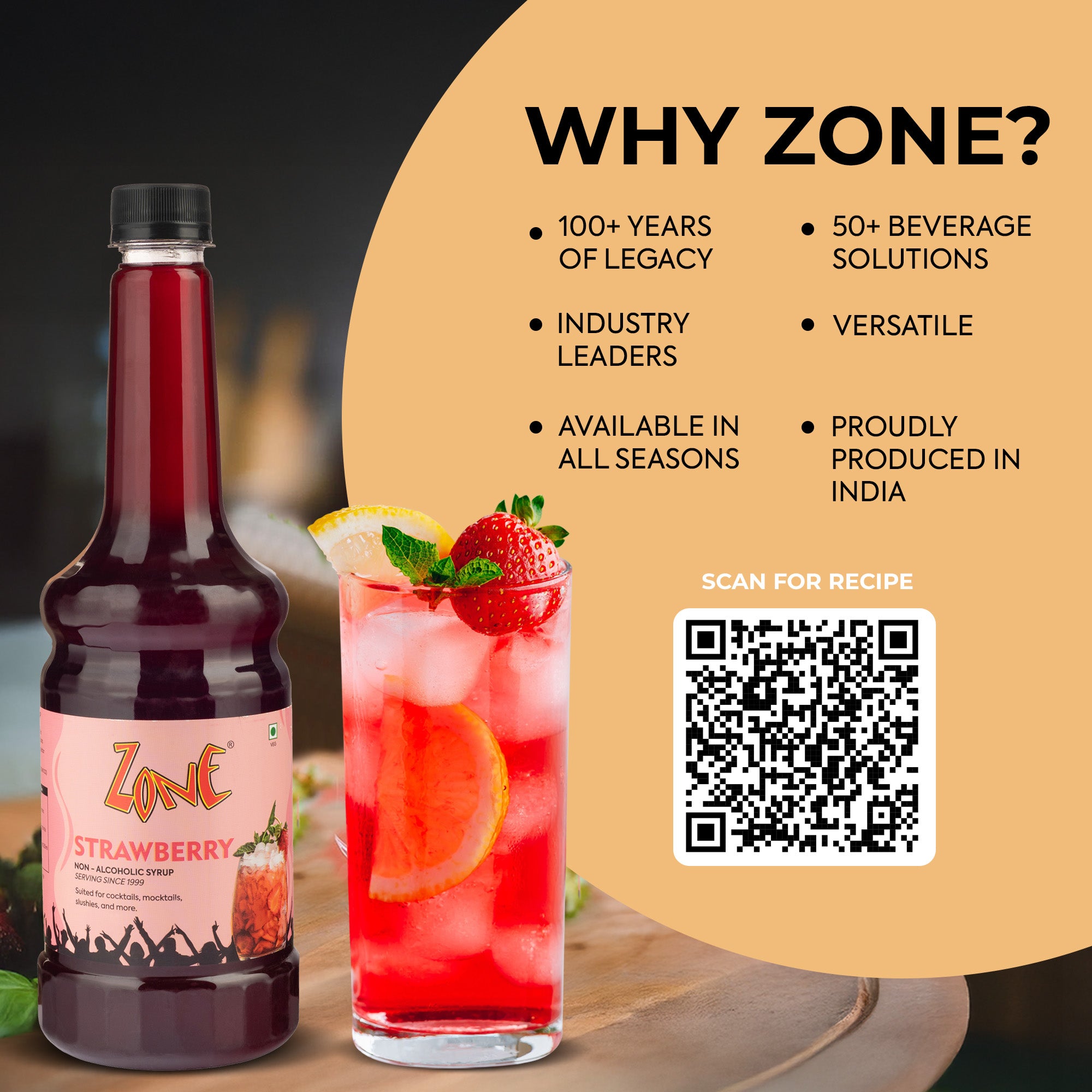 Zone Strawberry Flavoured Syrup 750ml