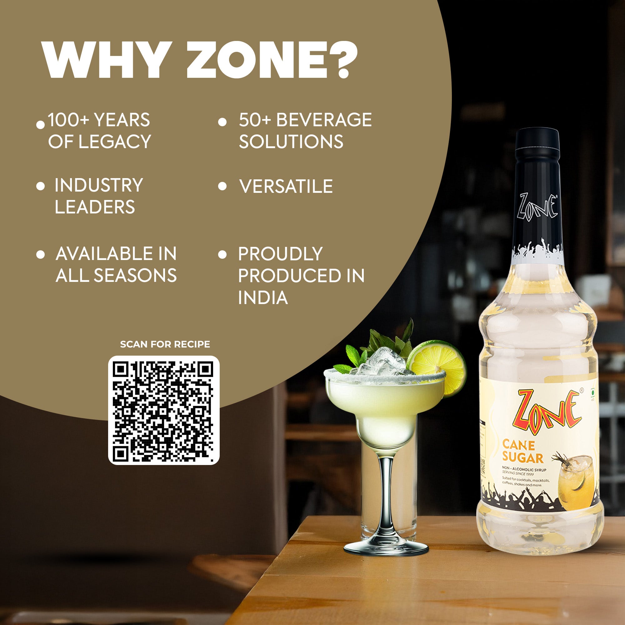 Zone Cane Sugar Flavoured Syrup 1000ml